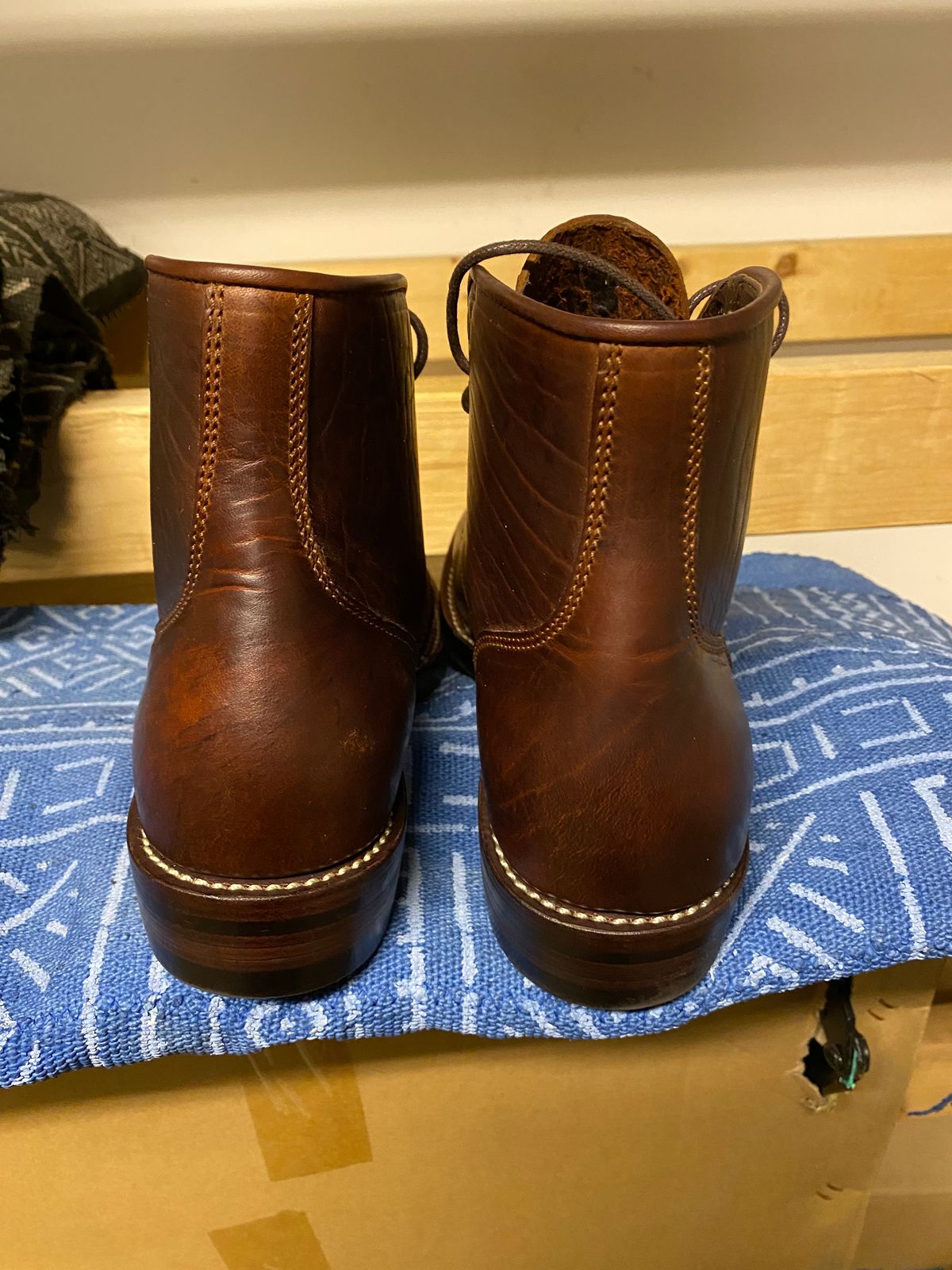 Photo by chris.8888 on November 3, 2024 of the Caswell Boot Company Eastman in Gallun Cognac Horsehide.