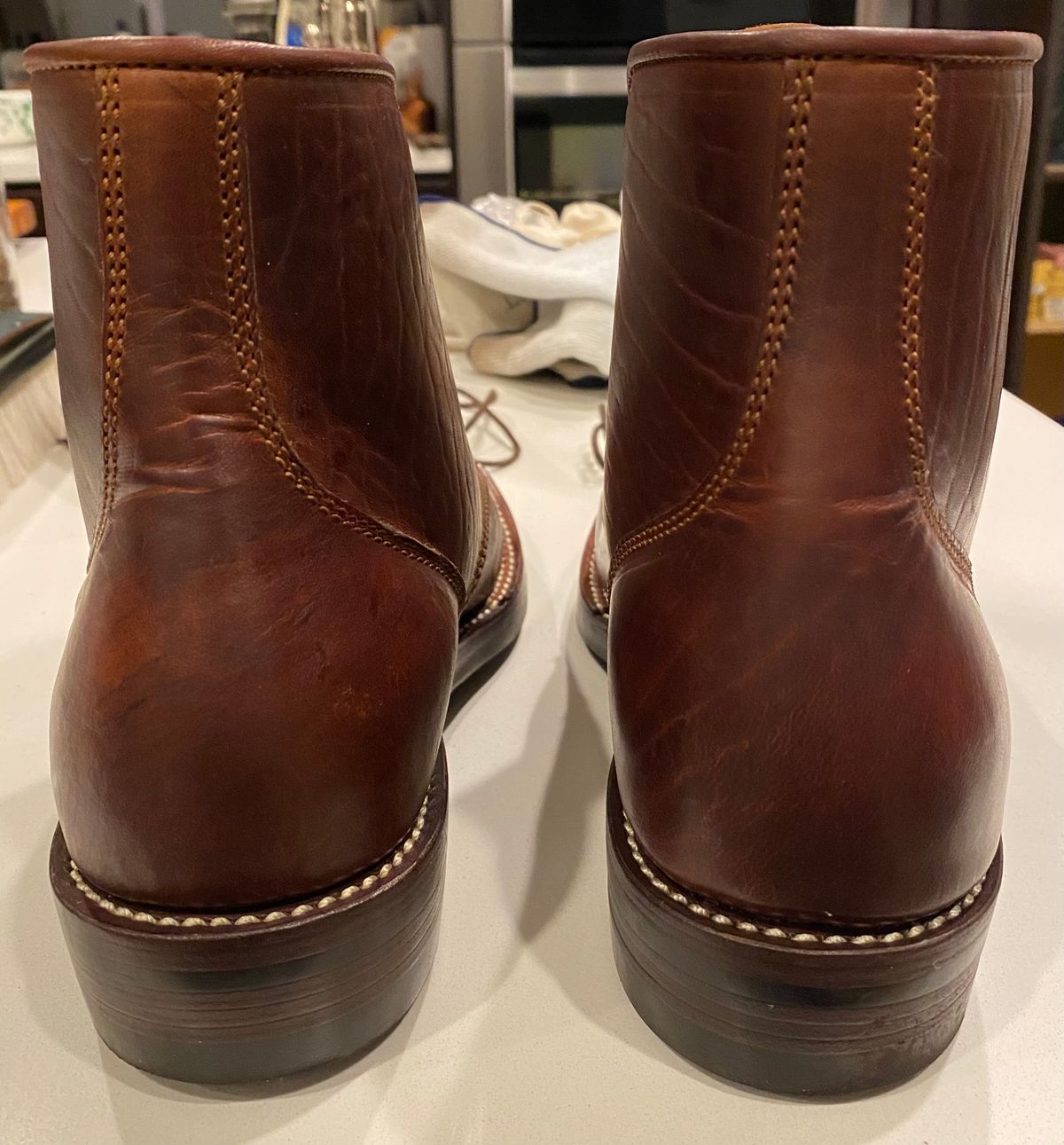 Photo by chris.8888 on December 15, 2024 of the Caswell Boot Company Eastman in Gallun Cognac Horsehide.