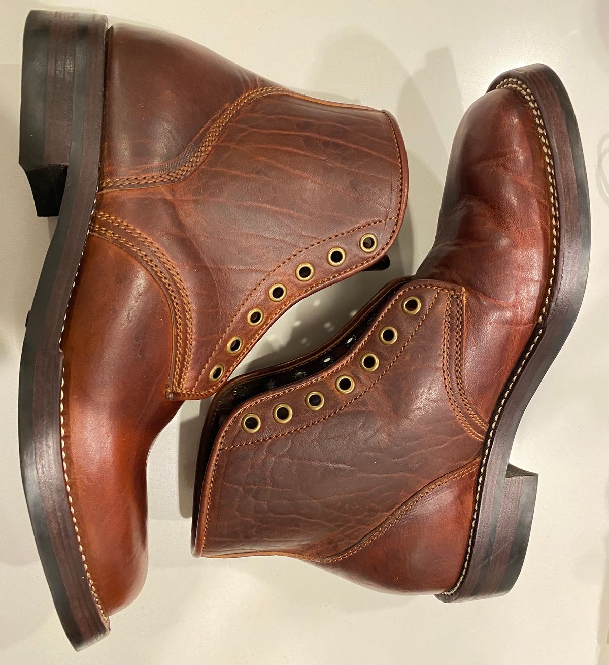 Photo by chris.8888 on December 15, 2024 of the Caswell Boot Company Eastman in Gallun Cognac Horsehide.