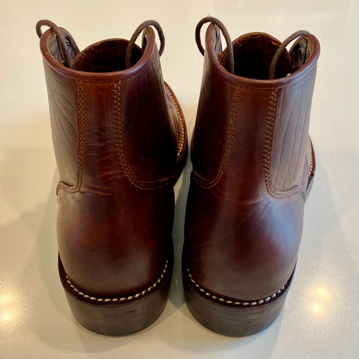 Photo by chris.8888 on May 2, 2025 of the Caswell Boot Company Eastman in Gallun Cognac Horsehide.