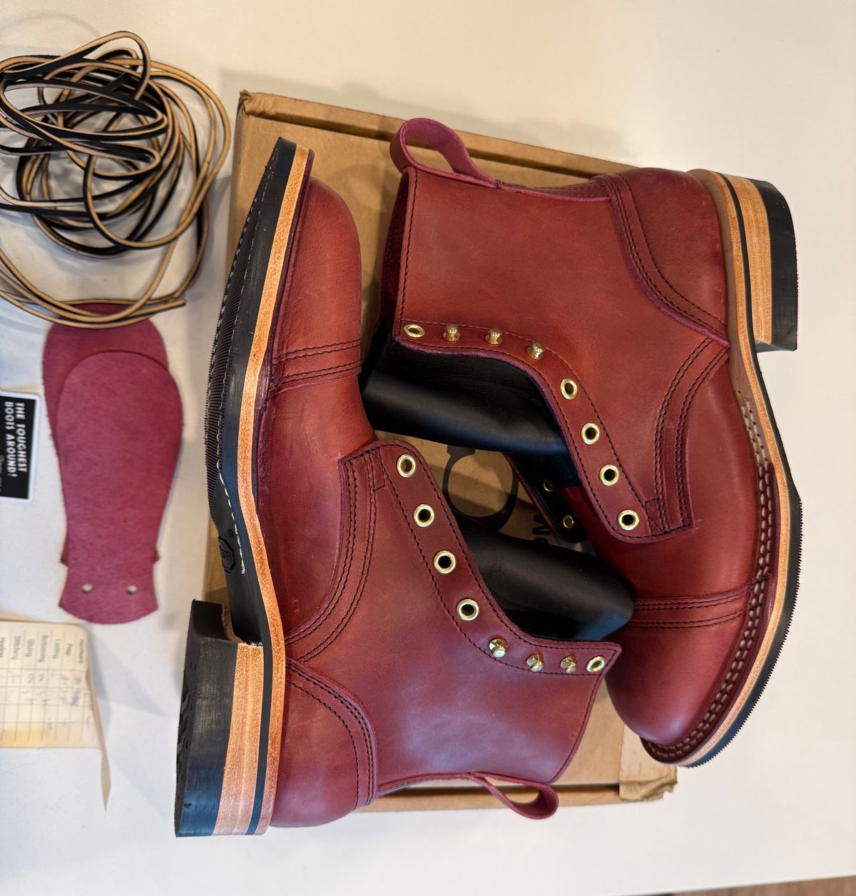 Photo by chris.8888 on March 28, 2026 of the Nicks x Parkhurst V3 in Horween Light Burgundy Predator.