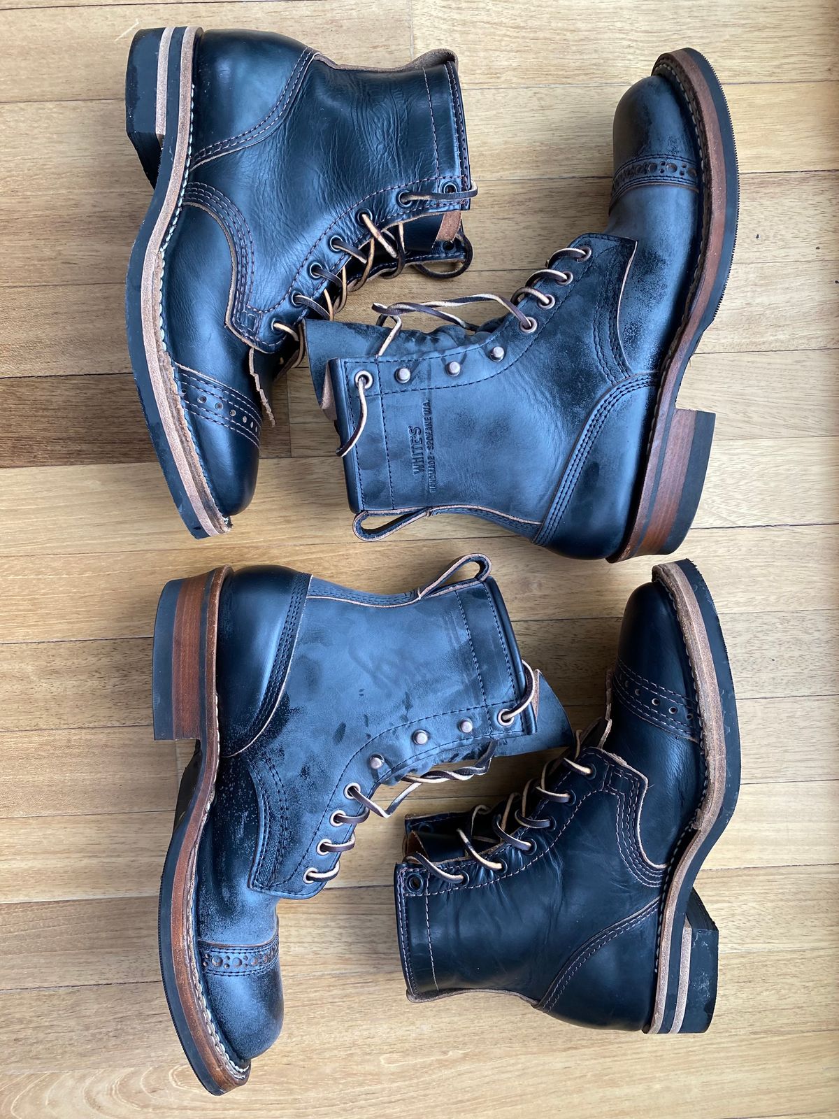 Photo by chris.8888 on February 12, 2025 of the White's Bounty Hunter in Horween Black Chromexcel Horsehide.