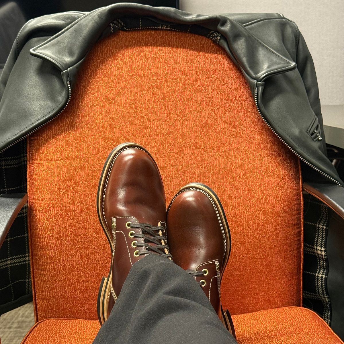 Photo by chris.8888 on January 6, 2026 of the New River Boot Boondocker in Horween Tan Chromexcel Strips.