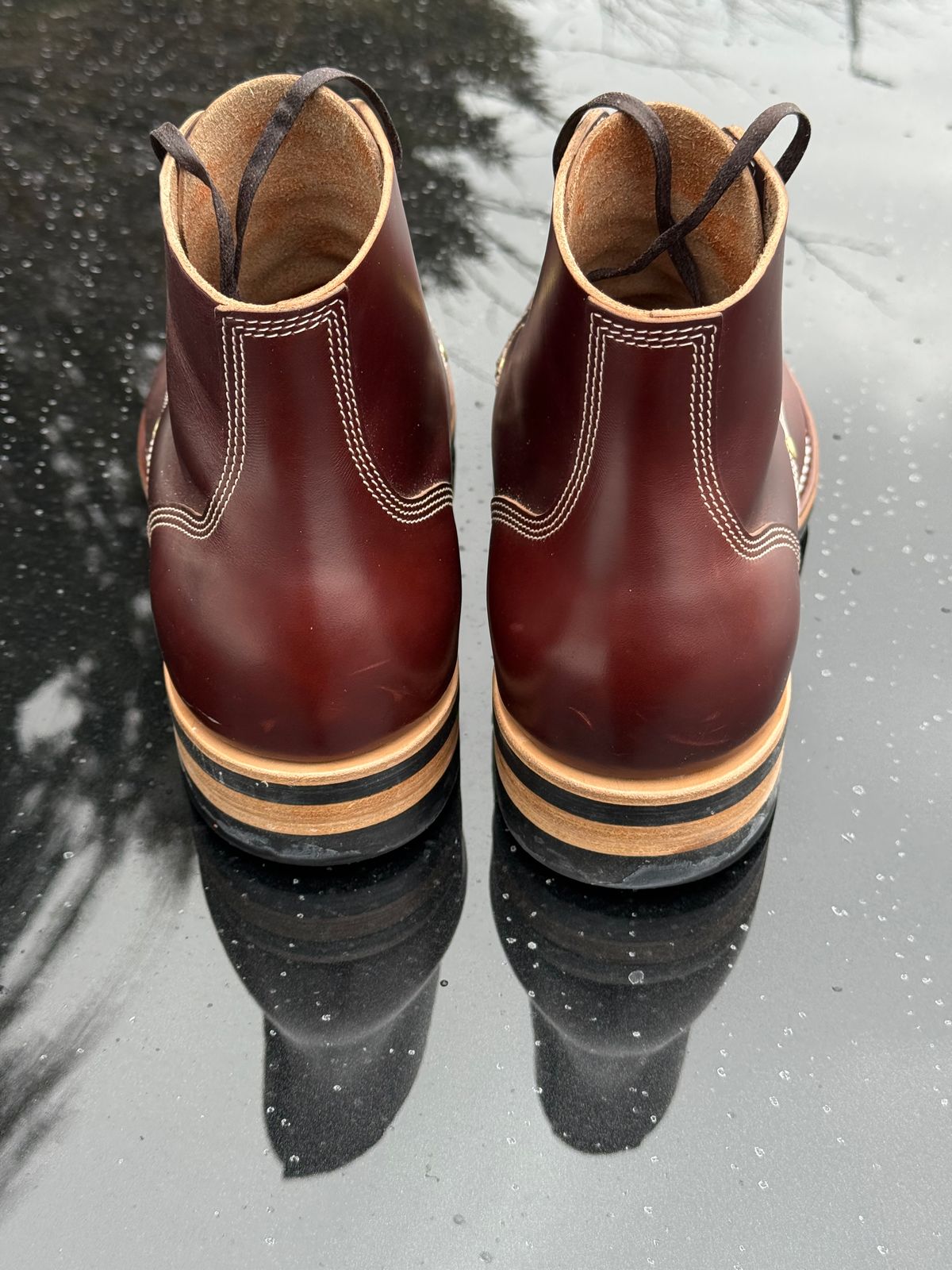 Photo by chris.8888 on January 16, 2026 of the New River Boot Boondocker in Horween Tan Chromexcel Strips.