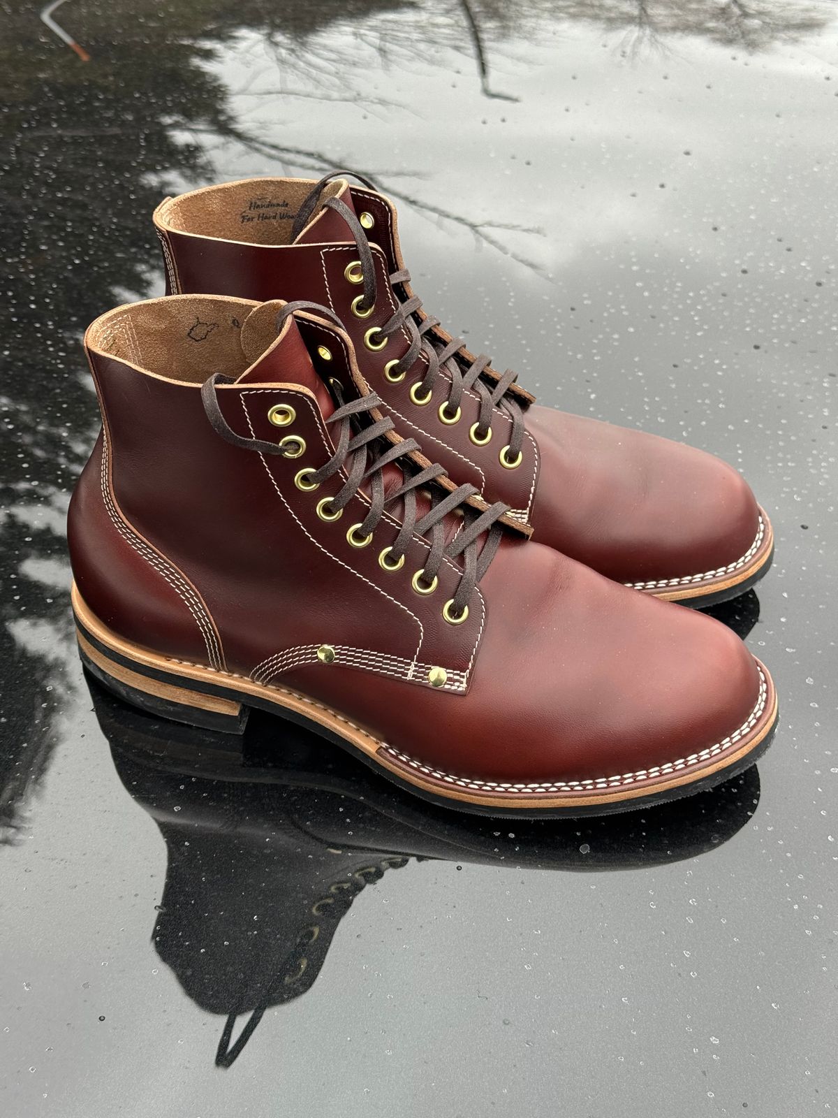 Photo by chris.8888 on January 16, 2026 of the New River Boot Boondocker in Horween Tan Chromexcel Strips.