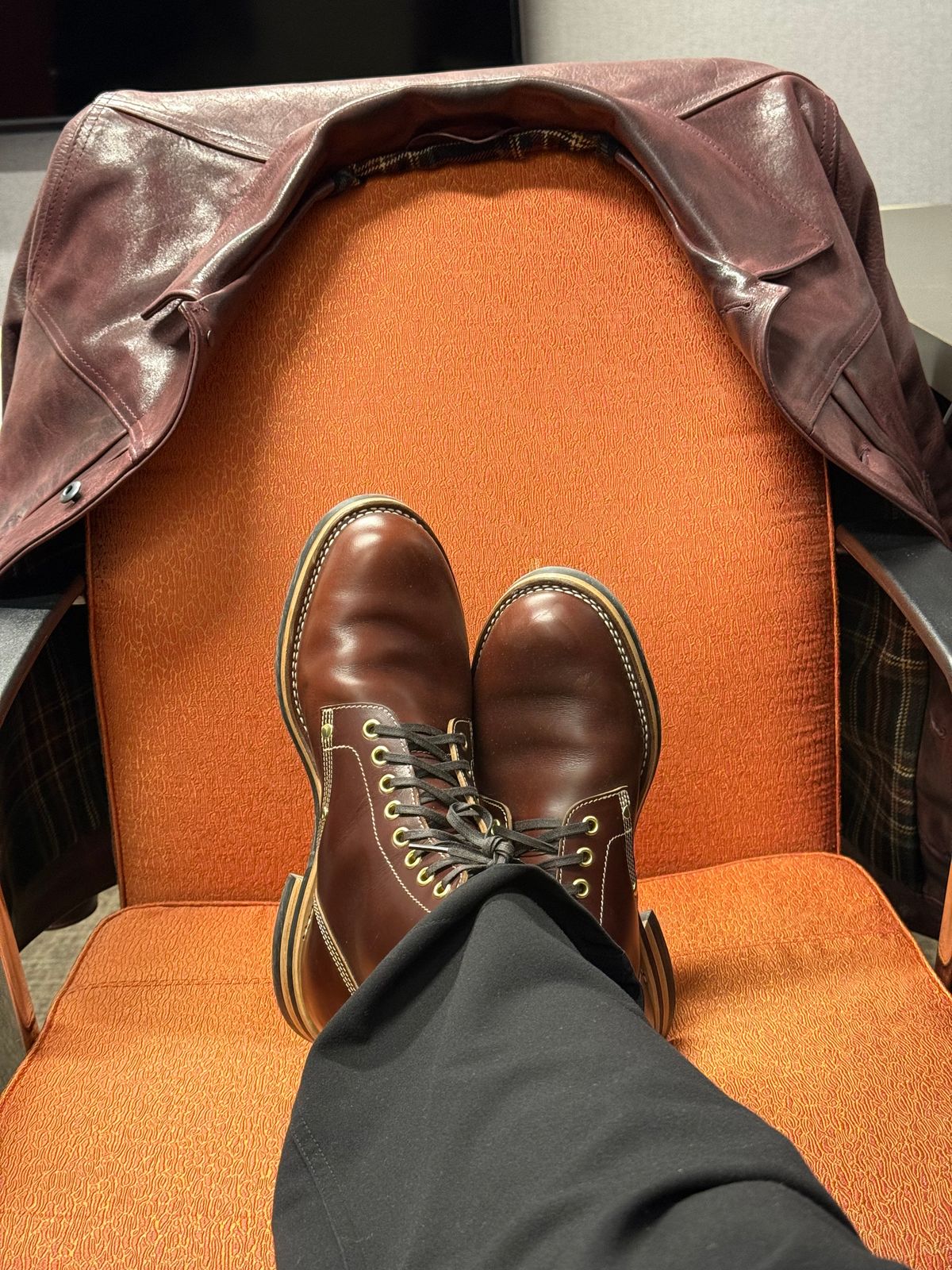 Photo by chris.8888 on March 3, 2026 of the New River Boot Boondocker in Horween Tan Chromexcel Strips.