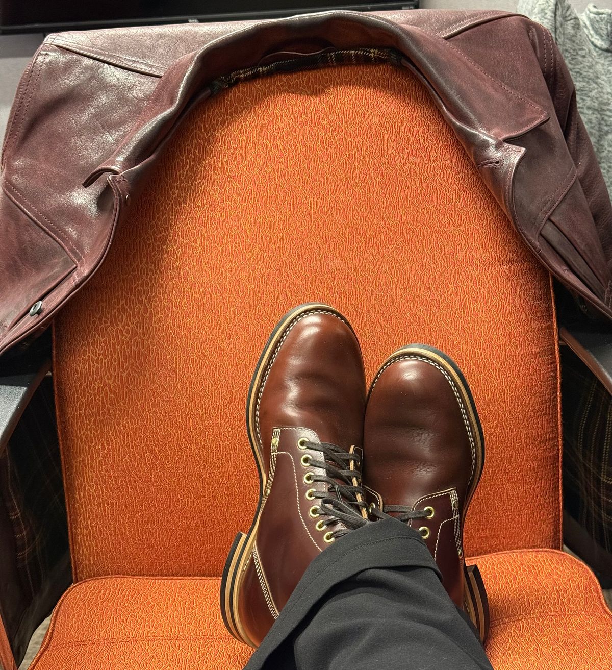 Photo by chris.8888 on April 9, 2026 of the New River Boot Boondocker in Horween Tan Chromexcel Strips.