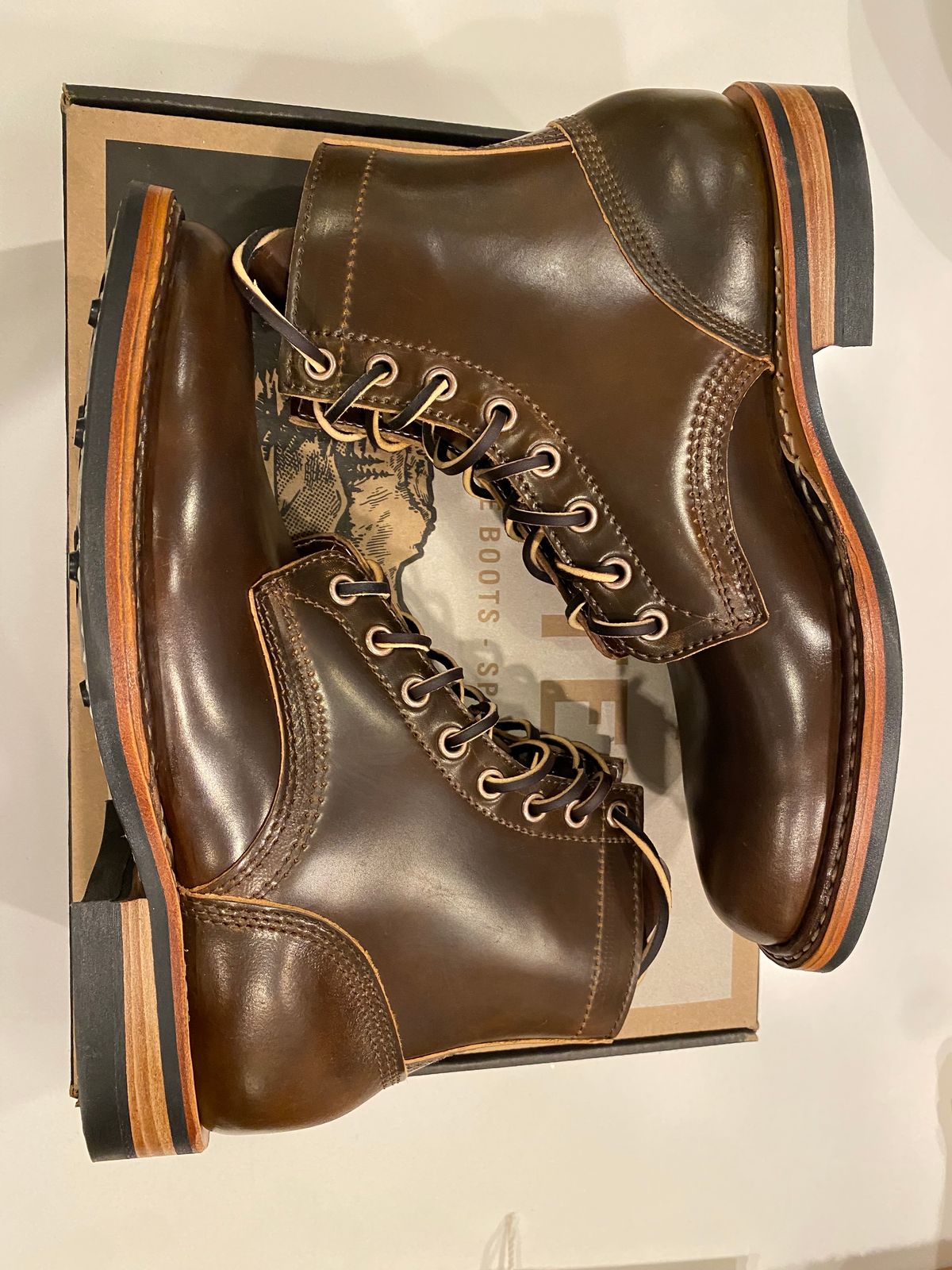 Photo by chris.8888 on January 9, 2025 of the White's MP-Sherman Plain Toe in Horween Brown Shell Cordovan.