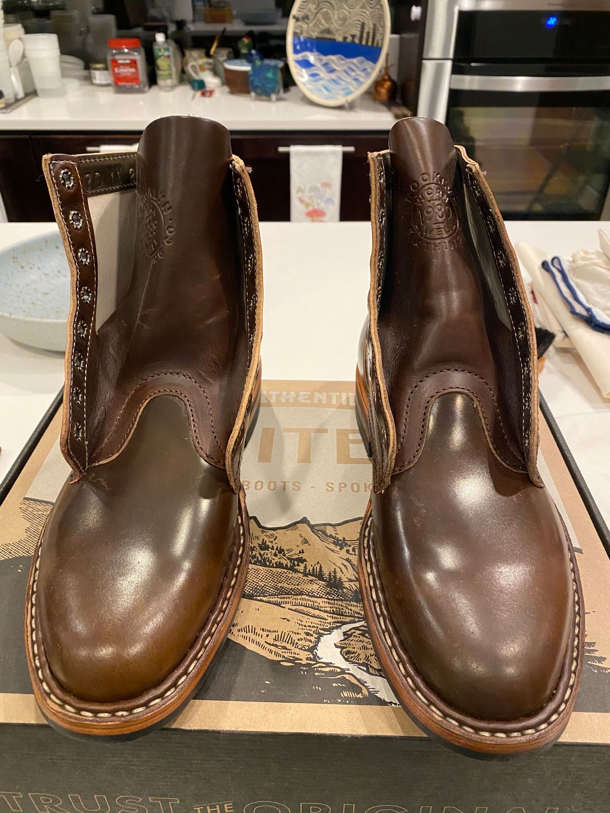 Photo by chris.8888 on January 8, 2025 of the White's MP-Sherman Plain Toe in Horween Brown Shell Cordovan.