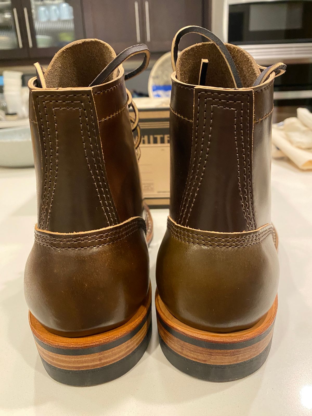 Photo by chris.8888 on January 9, 2025 of the White's MP-Sherman Plain Toe in Horween Brown Shell Cordovan.