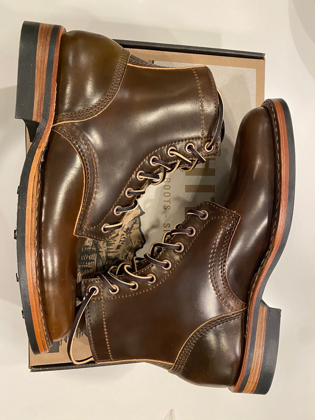 Photo by chris.8888 on January 9, 2025 of the White's MP-Sherman Plain Toe in Horween Brown Shell Cordovan.