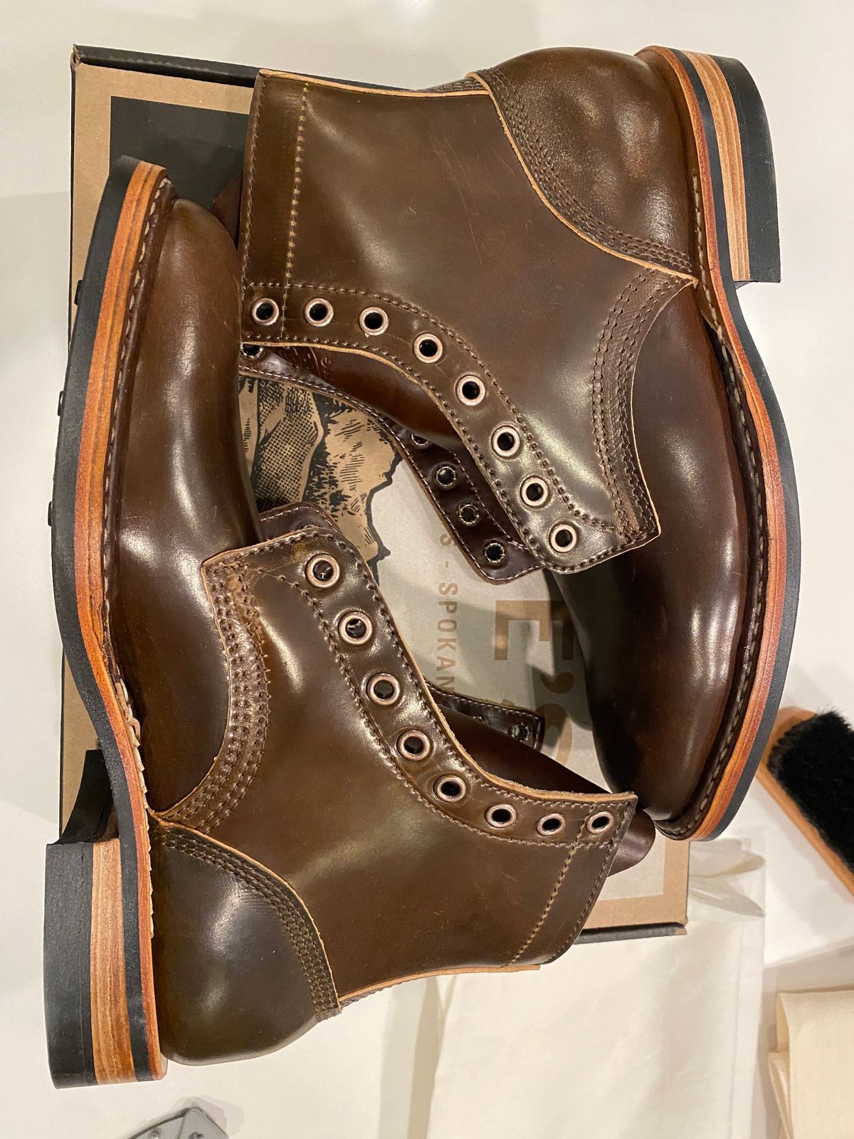 Photo by chris.8888 on January 8, 2025 of the White's MP-Sherman Plain Toe in Horween Brown Shell Cordovan.