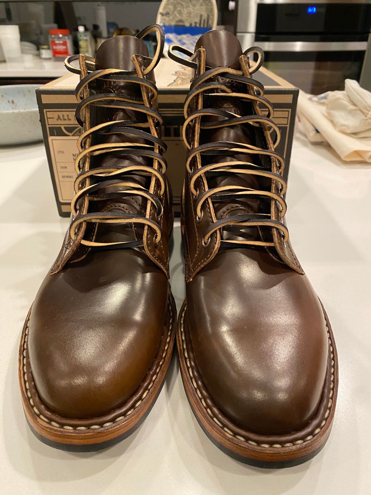 Photo by chris.8888 on January 9, 2025 of the White's MP-Sherman Plain Toe in Horween Brown Shell Cordovan.