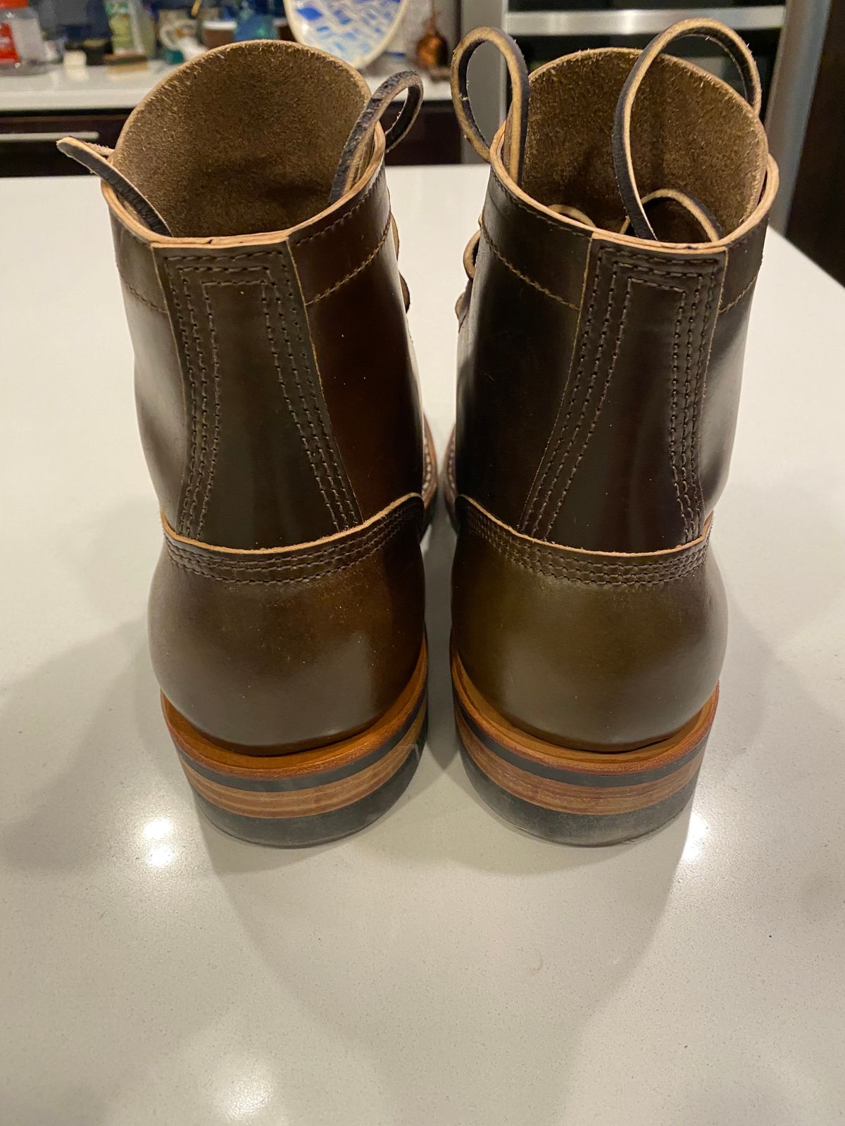 Photo by chris.8888 on January 21, 2025 of the White's MP-Sherman Plain Toe in Horween Brown Shell Cordovan.