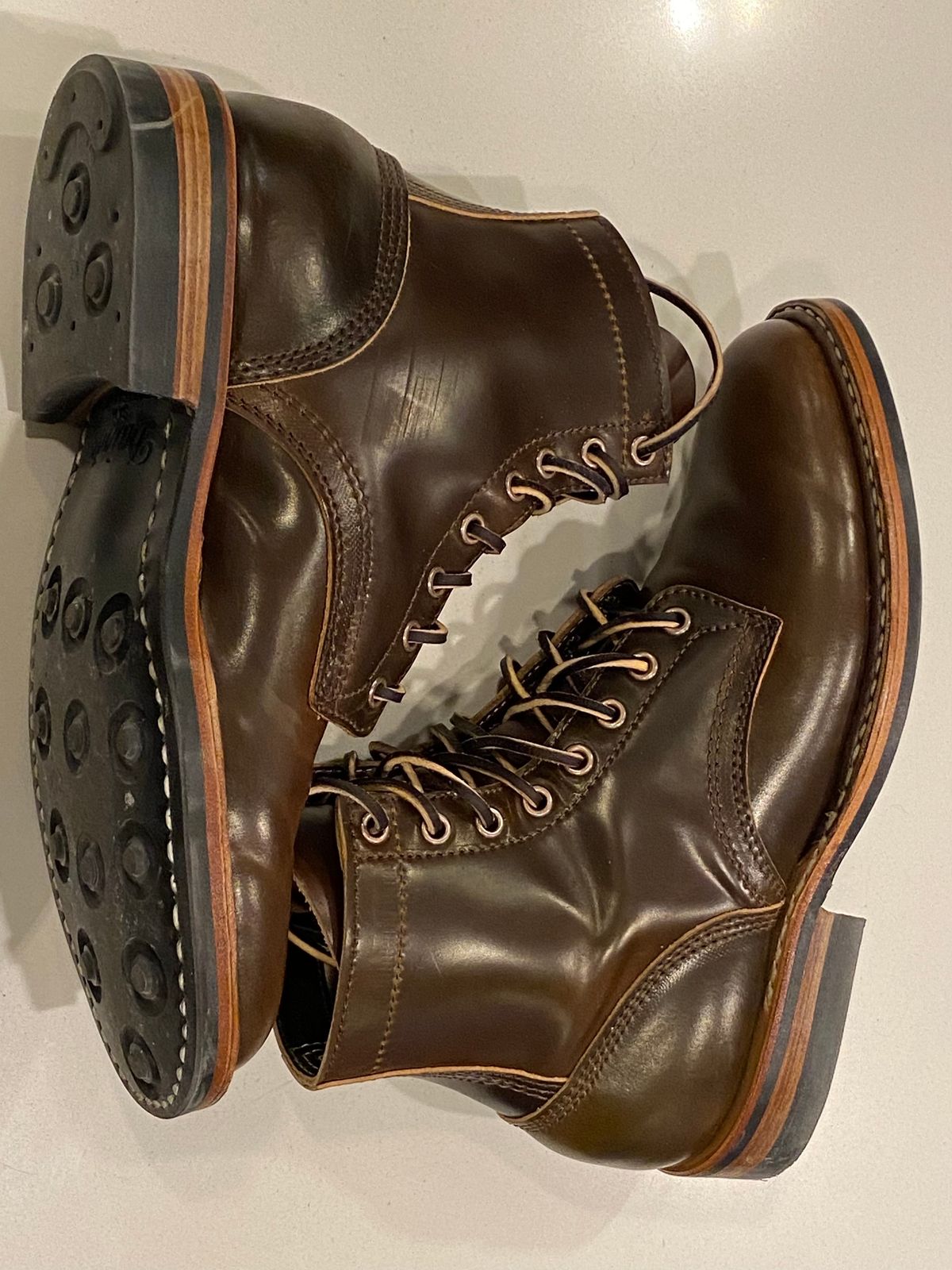 Photo by chris.8888 on January 21, 2025 of the White's MP-Sherman Plain Toe in Horween Brown Shell Cordovan.