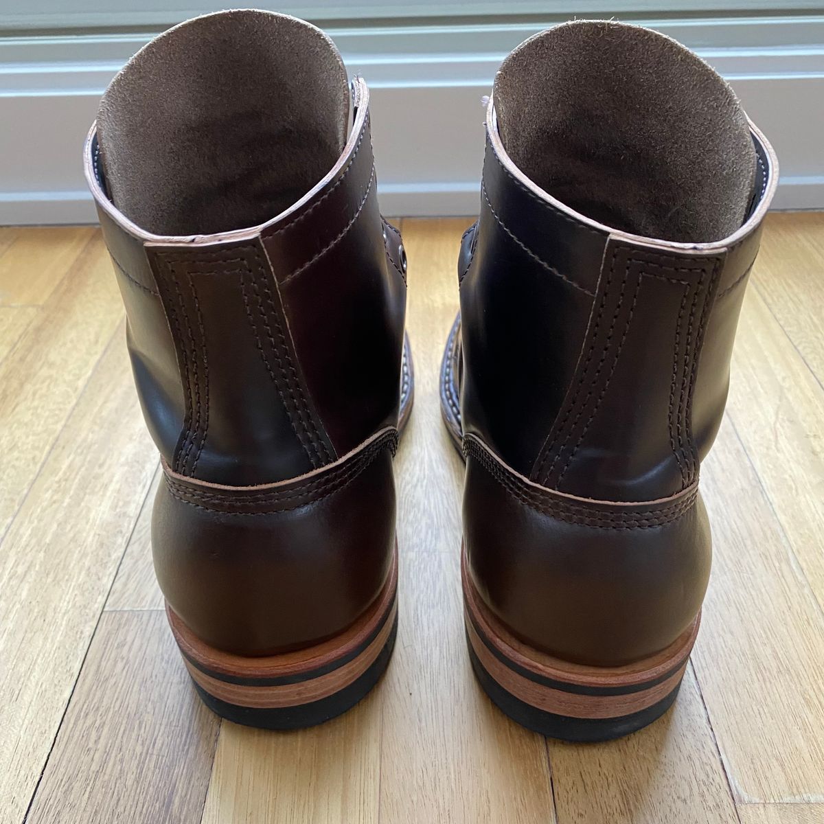Photo by chris.8888 on February 15, 2025 of the White's MP-Sherman Plain Toe in Horween Brown Shell Cordovan.