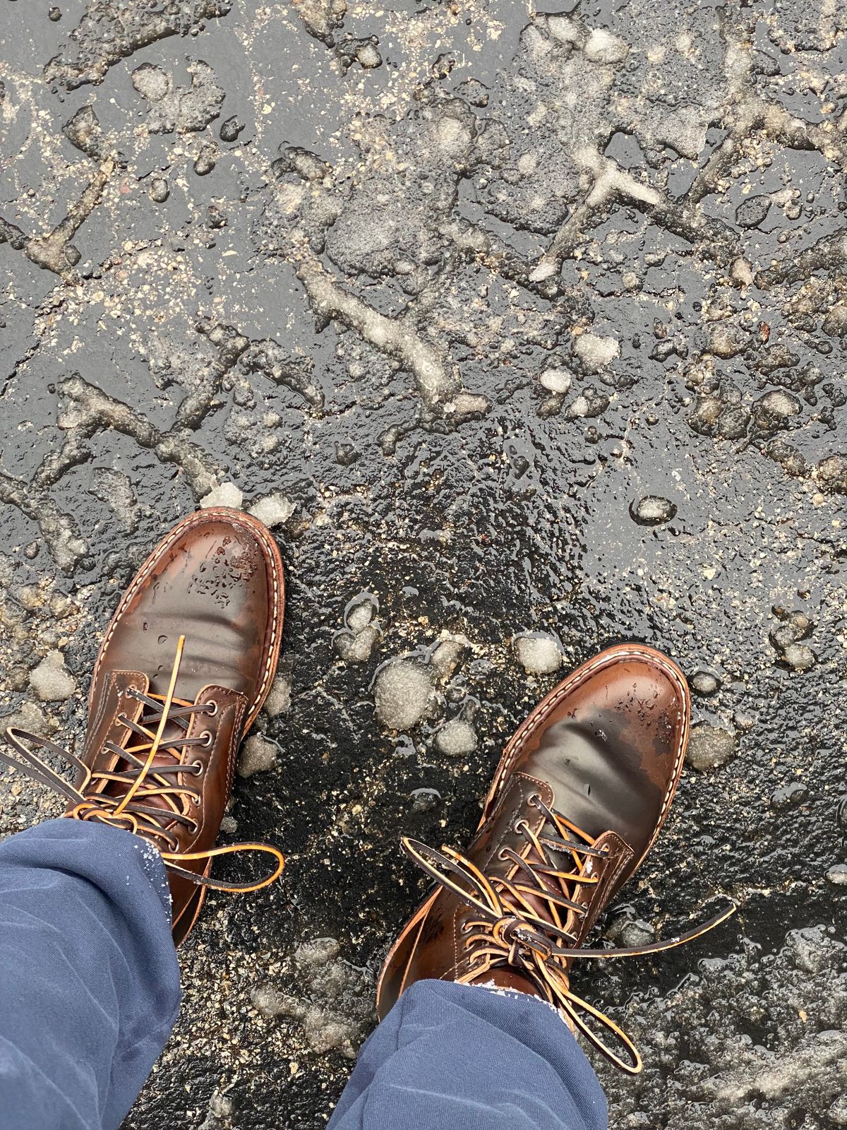 Photo by chris.8888 on February 15, 2025 of the White's MP-Sherman Plain Toe in Horween Brown Shell Cordovan.