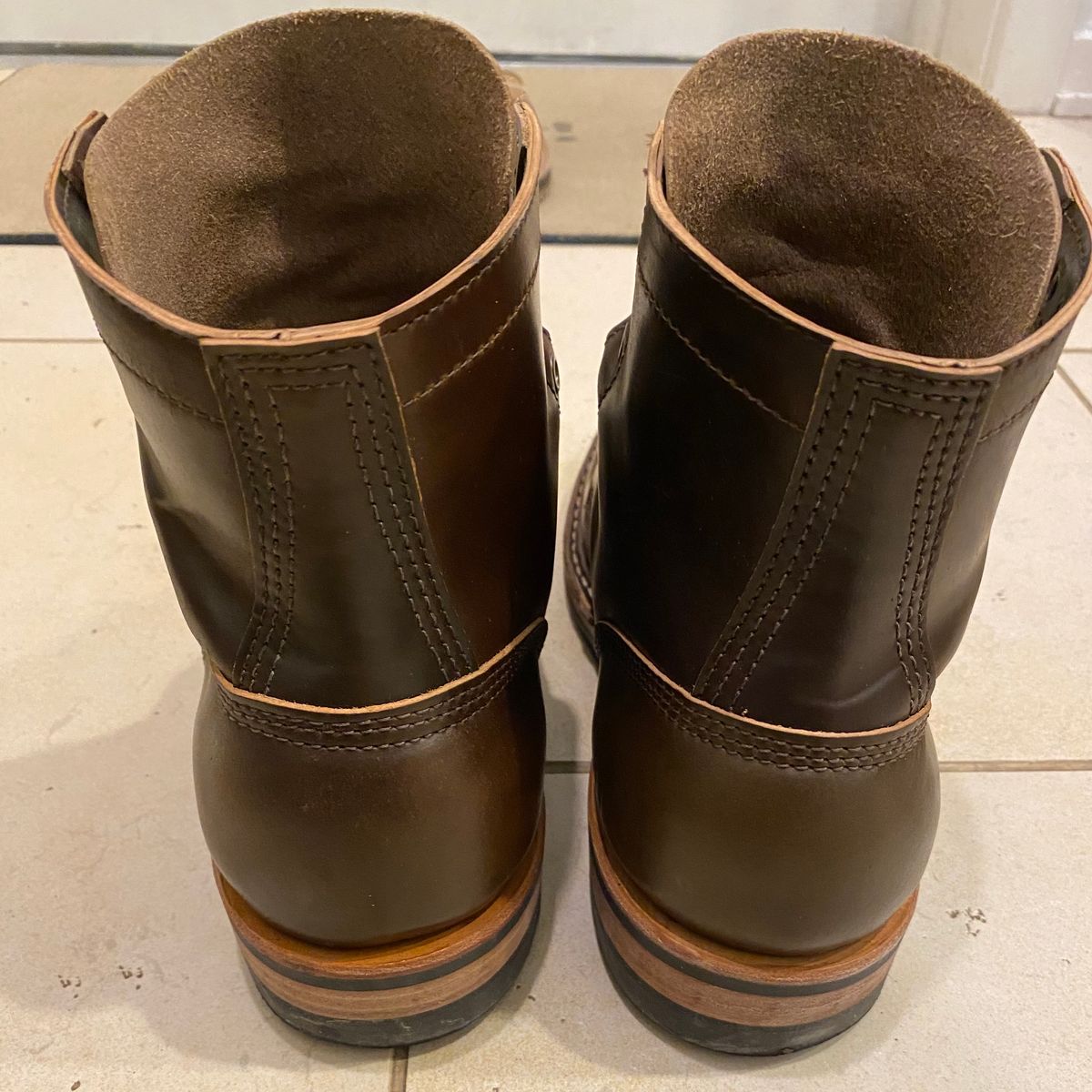 Photo by chris.8888 on February 15, 2025 of the White's MP-Sherman Plain Toe in Horween Brown Shell Cordovan.