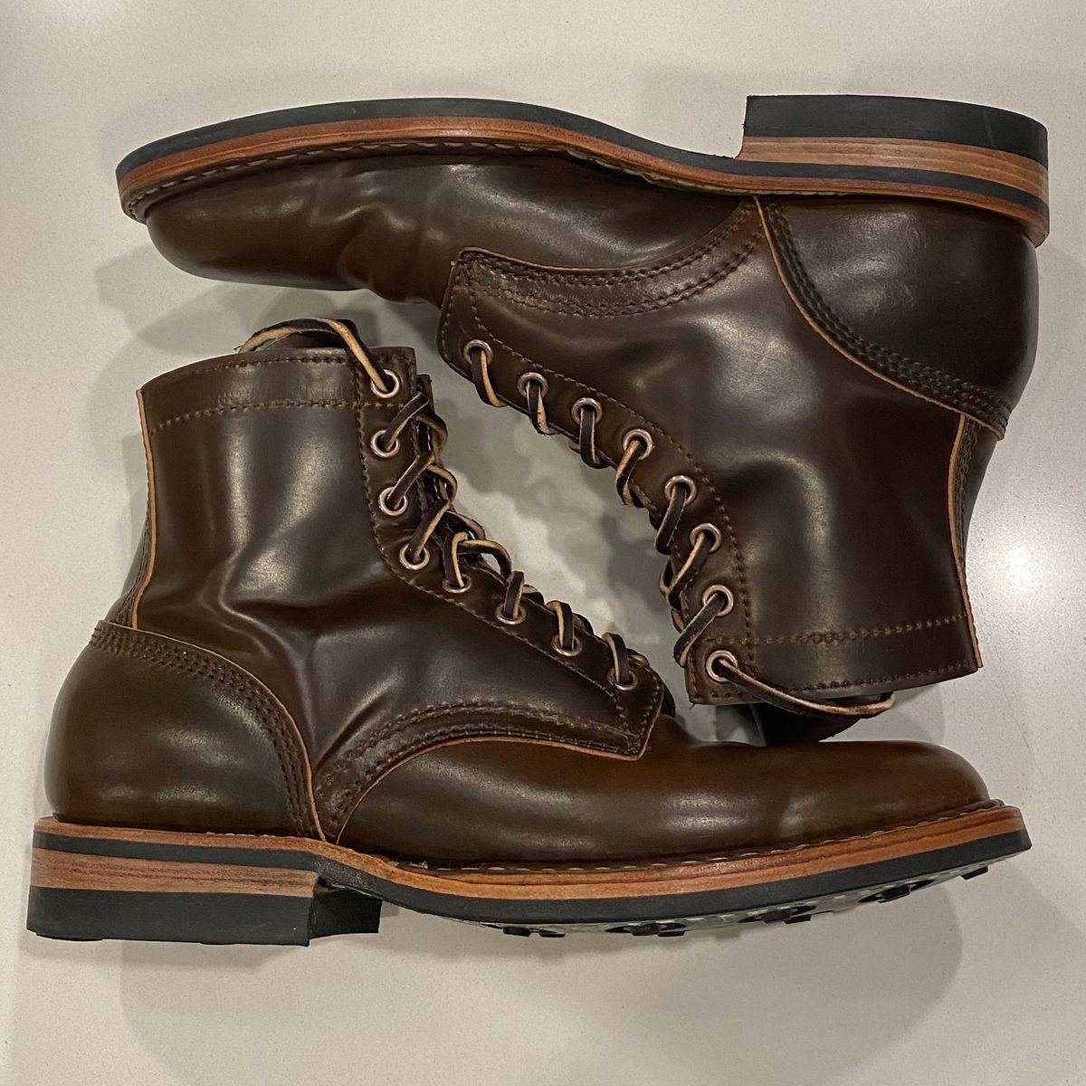Photo by chris.8888 on February 15, 2025 of the White's MP-Sherman Plain Toe in Horween Brown Shell Cordovan.