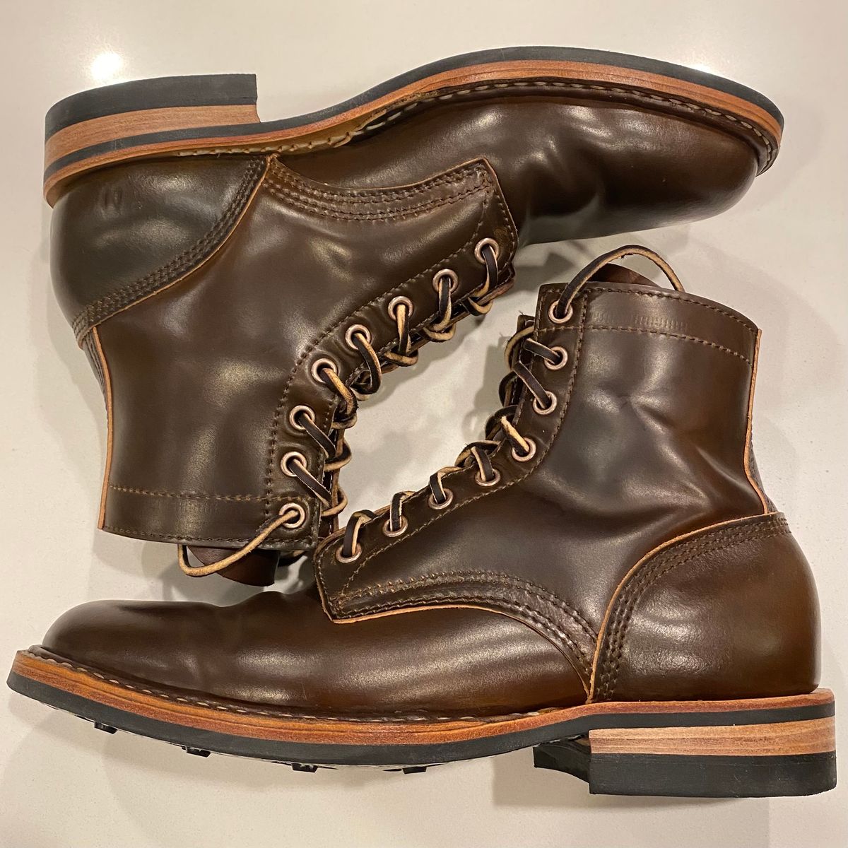 Photo by chris.8888 on February 15, 2025 of the White's MP-Sherman Plain Toe in Horween Brown Shell Cordovan.