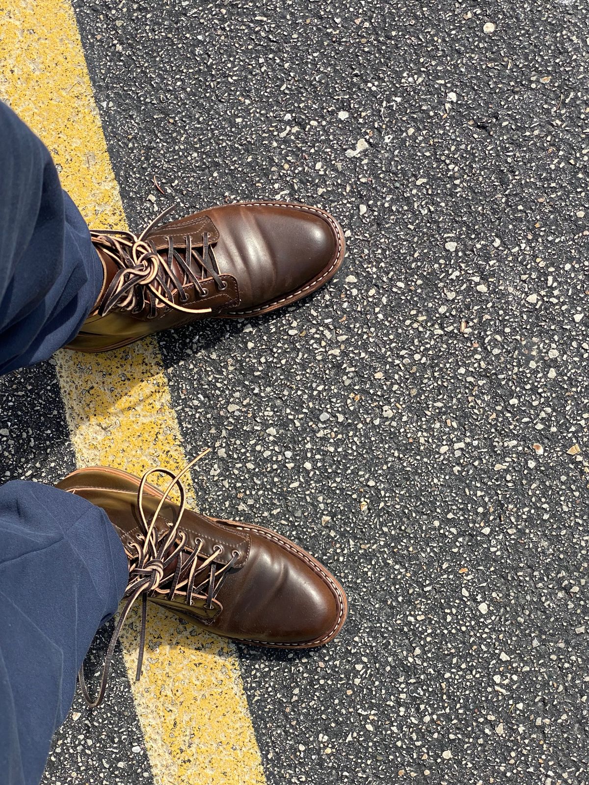 Photo by chris.8888 on April 19, 2025 of the White's MP-Sherman Plain Toe in Horween Brown Shell Cordovan.