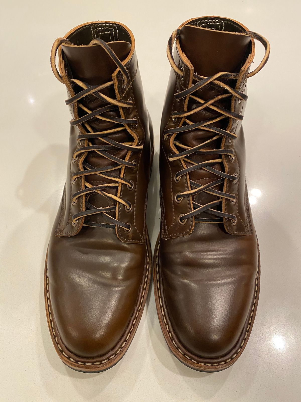 Photo by chris.8888 on June 11, 2025 of the White's MP-Sherman Plain Toe in Horween Brown Shell Cordovan.