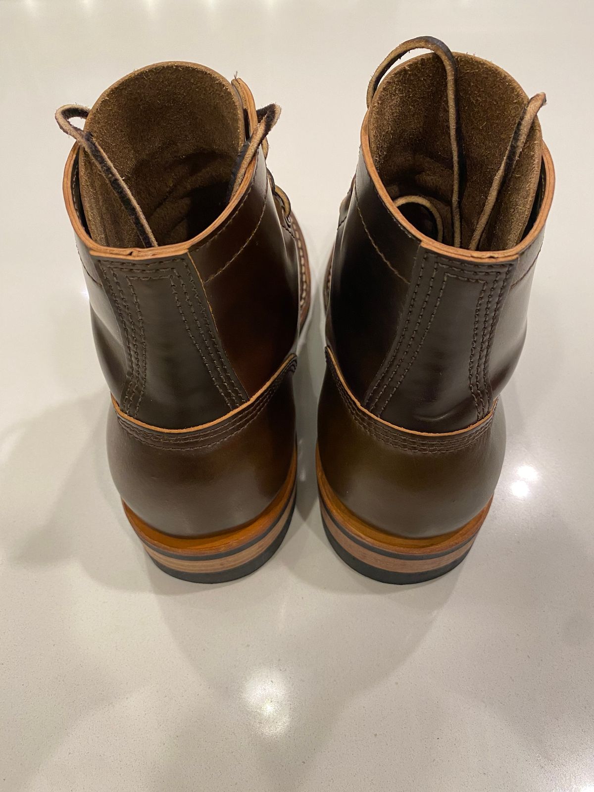 Photo by chris.8888 on June 11, 2025 of the White's MP-Sherman Plain Toe in Horween Brown Shell Cordovan.