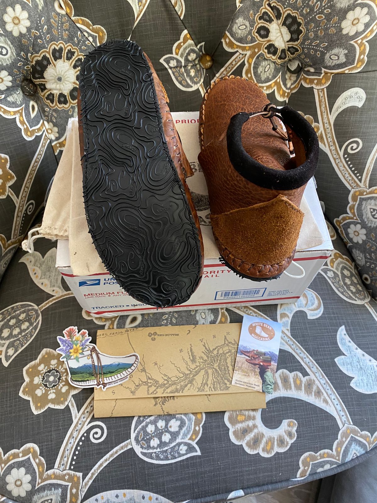 Photo by chris.8888 on May 25, 2024 of the White Bear Moccasins Tate Chukka in Law Tanning Cognac Big Horn Shrunken Bison.