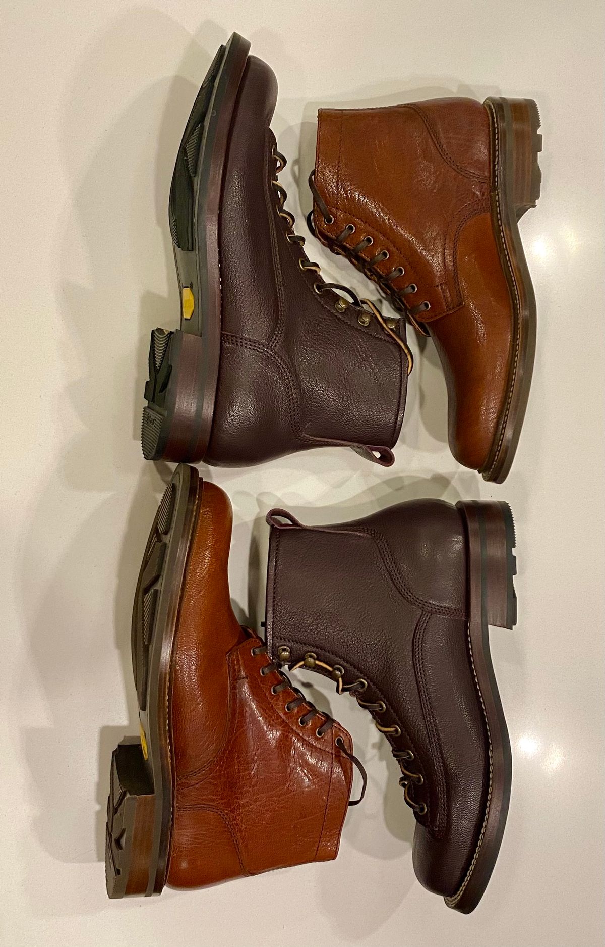 Photo by chris.8888 on April 18, 2025 of the Caswell Boot Company Carver in Tusting & Burnett Burgundy Bookbinding Goat.