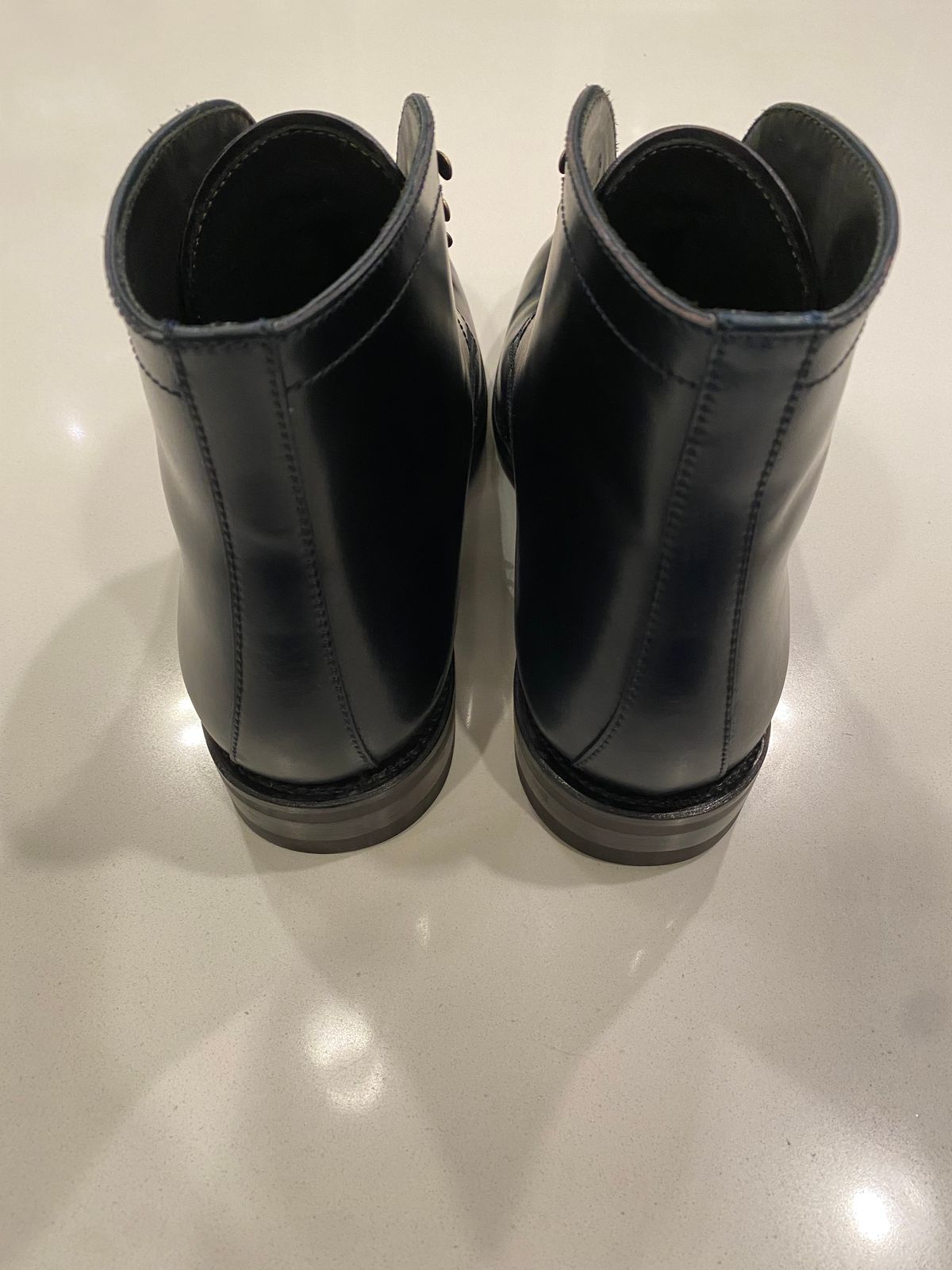 Photo by chris.8888 on June 11, 2025 of the Carmina Work boots 80793 in Horween Navy Shell Cordovan.