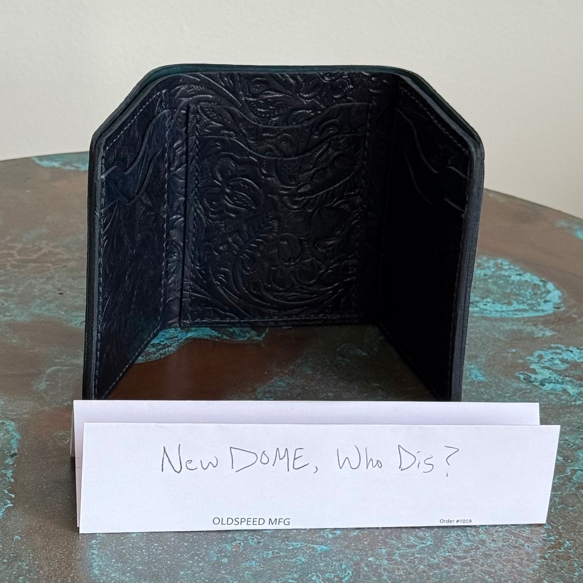 Photo by chris.8888 on October 1, 2025 of the Ashland Leather Trifold Wallet in Horween Black Floral Shell Cordovan.