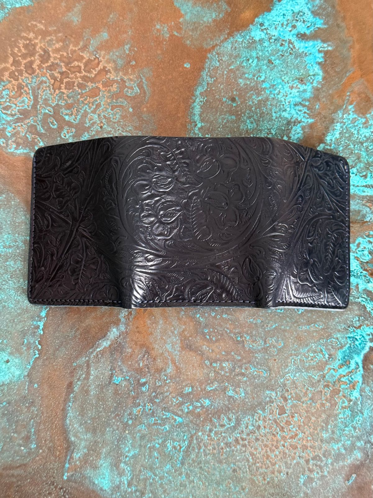 Photo by chris.8888 on December 1, 2025 of the Ashland Leather Trifold Wallet in Horween Black Western Shell Cordovan.