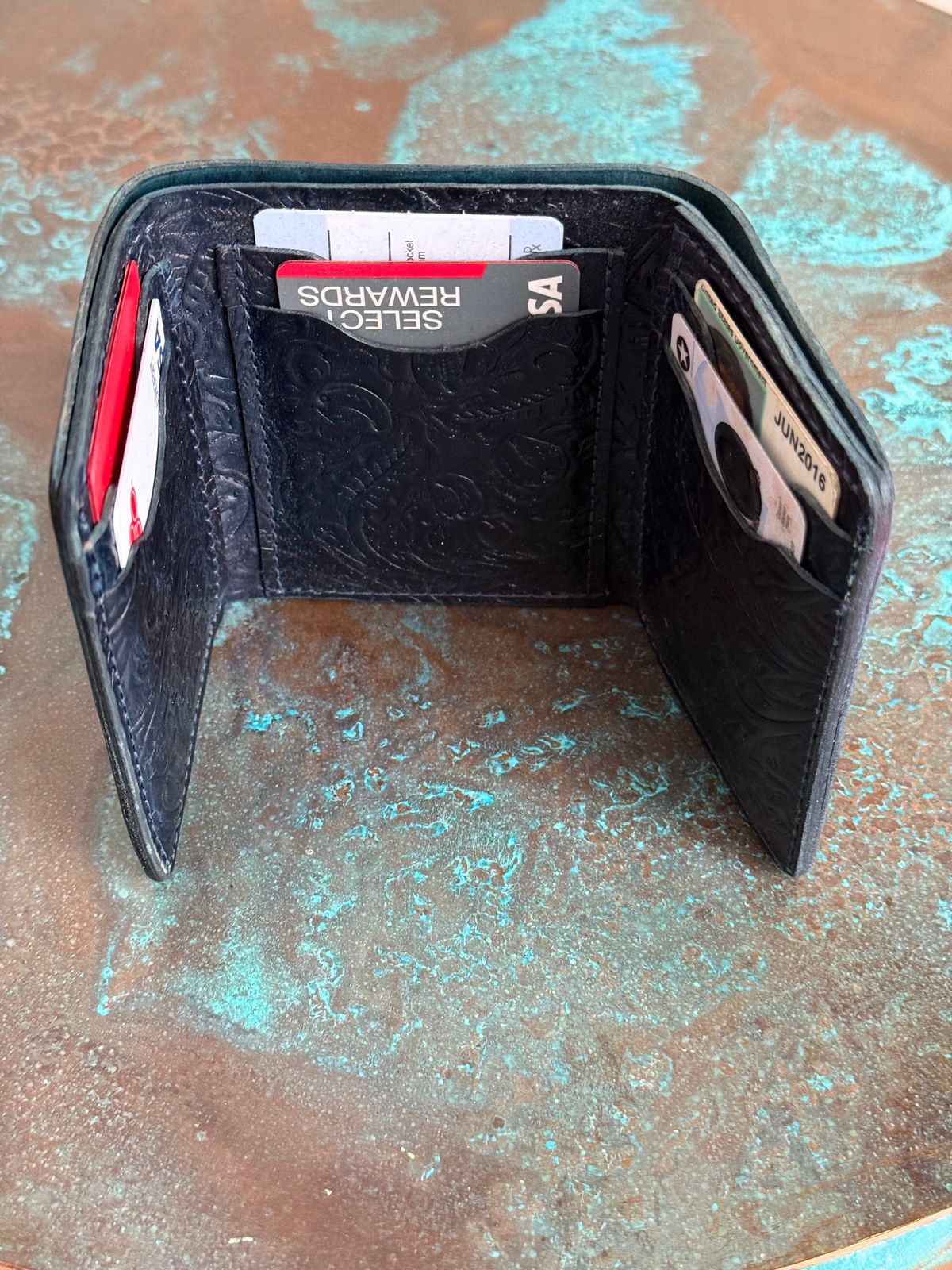 Photo by chris.8888 on December 1, 2025 of the Ashland Leather Trifold Wallet in Horween Black Western Shell Cordovan.