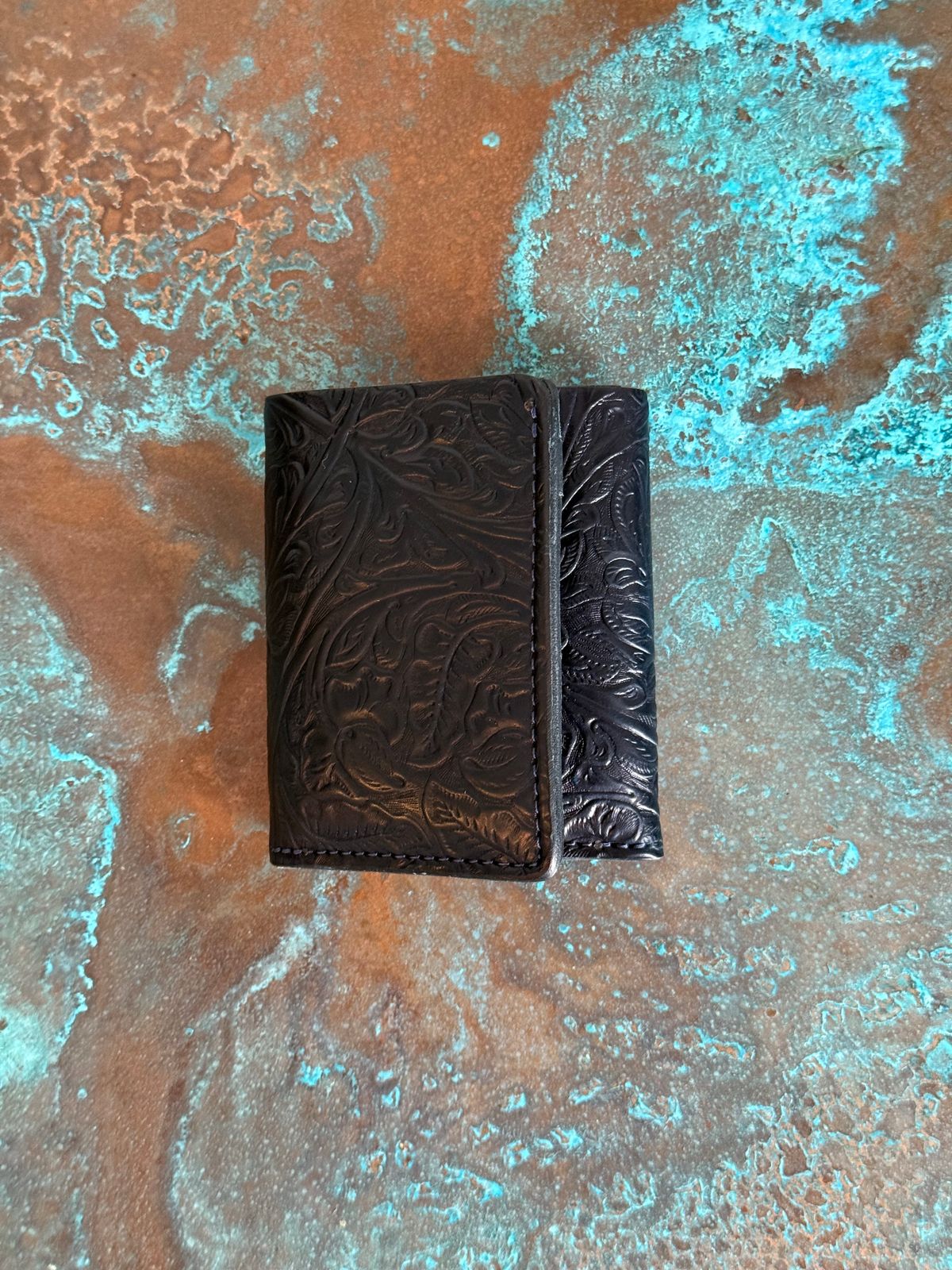 Photo by chris.8888 on January 1, 2026 of the Ashland Leather Trifold Wallet in Horween Black Western Shell Cordovan.