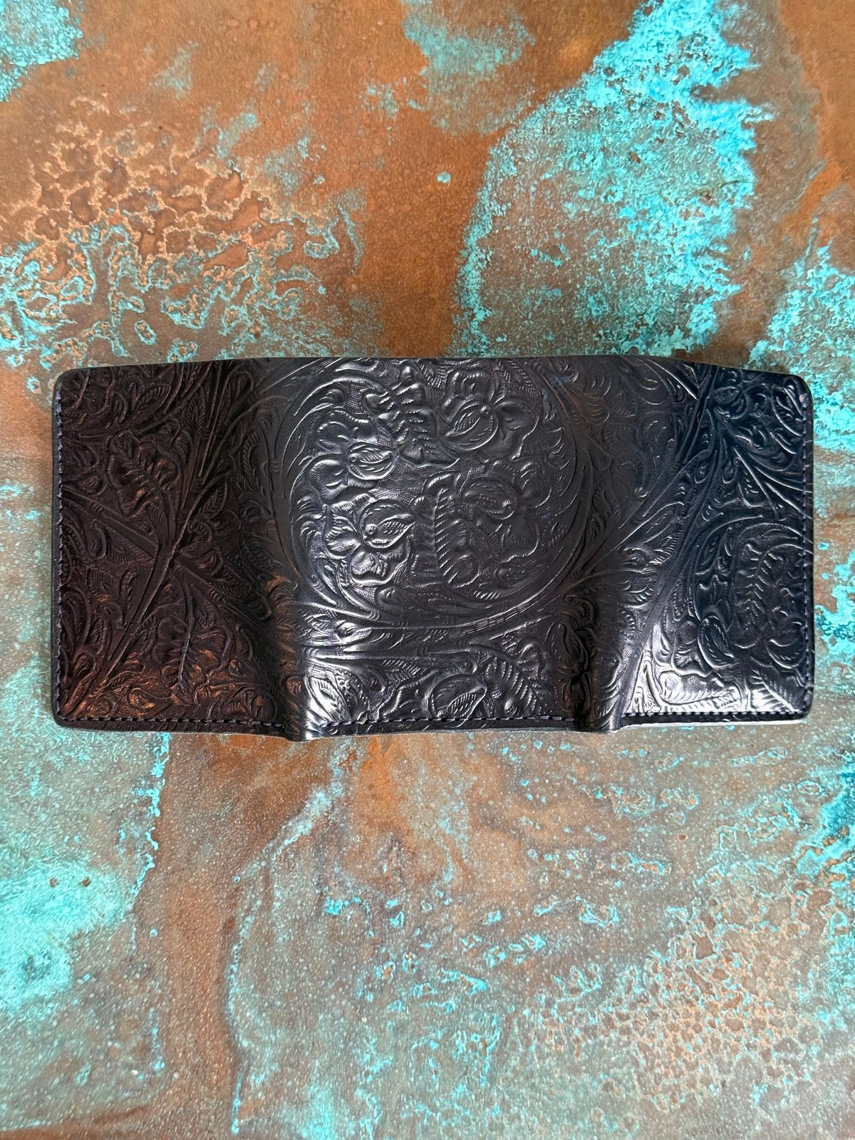 Photo by chris.8888 on January 1, 2026 of the Ashland Leather Trifold Wallet in Horween Black Western Shell Cordovan.