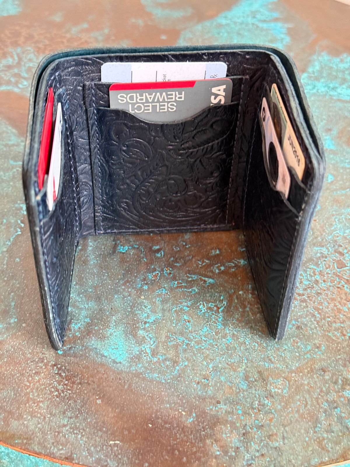 Photo by chris.8888 on January 1, 2026 of the Ashland Leather Trifold Wallet in Horween Black Western Shell Cordovan.