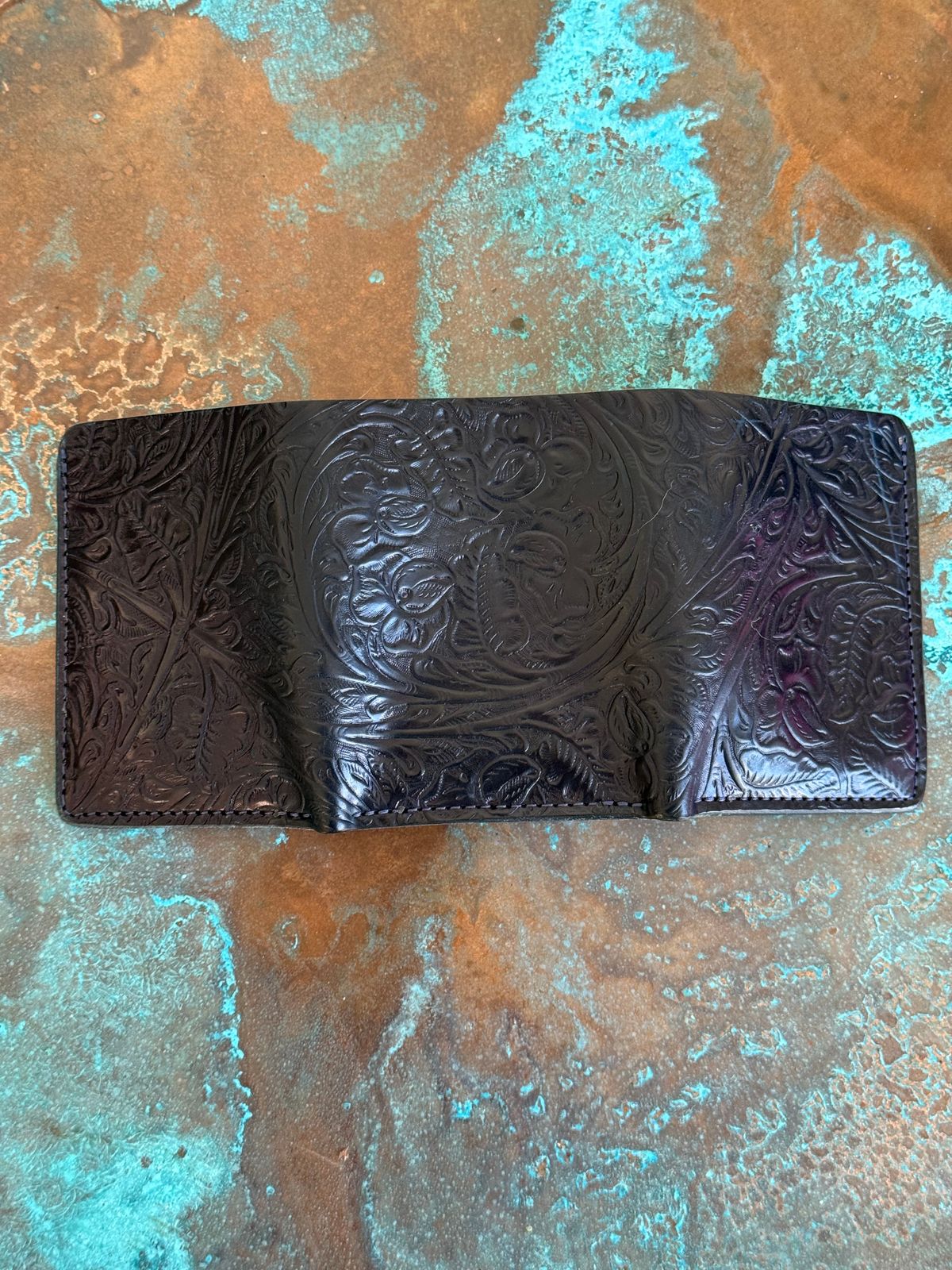 Photo by chris.8888 on February 3, 2026 of the Ashland Leather Trifold Wallet in Horween Black Western Shell Cordovan.