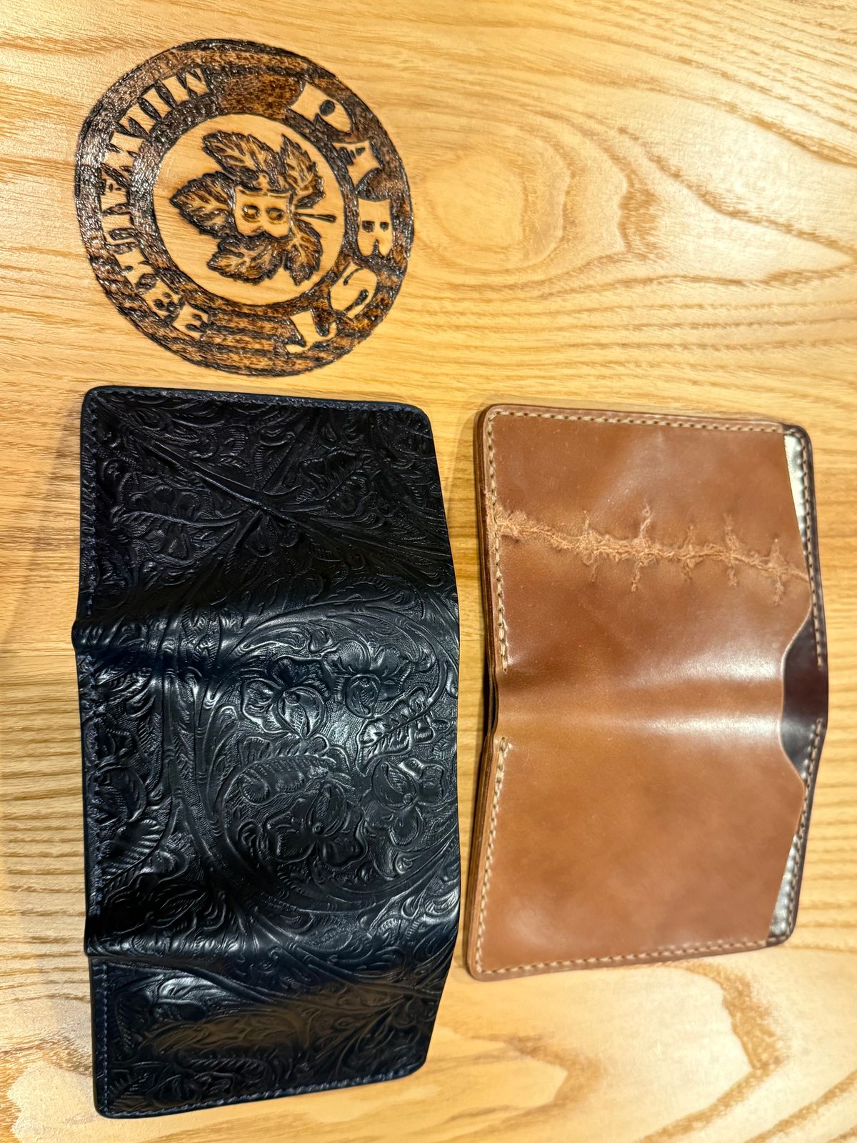 Photo by chris.8888 on March 18, 2026 of the Ashland Leather Trifold Wallet in Horween Black Western Shell Cordovan.