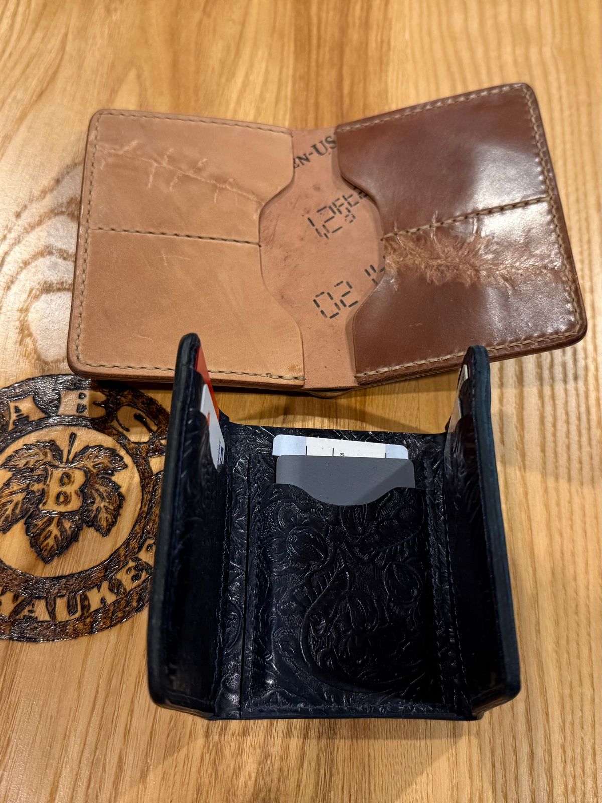 Photo by chris.8888 on March 18, 2026 of the Ashland Leather Trifold Wallet in Horween Black Western Shell Cordovan.