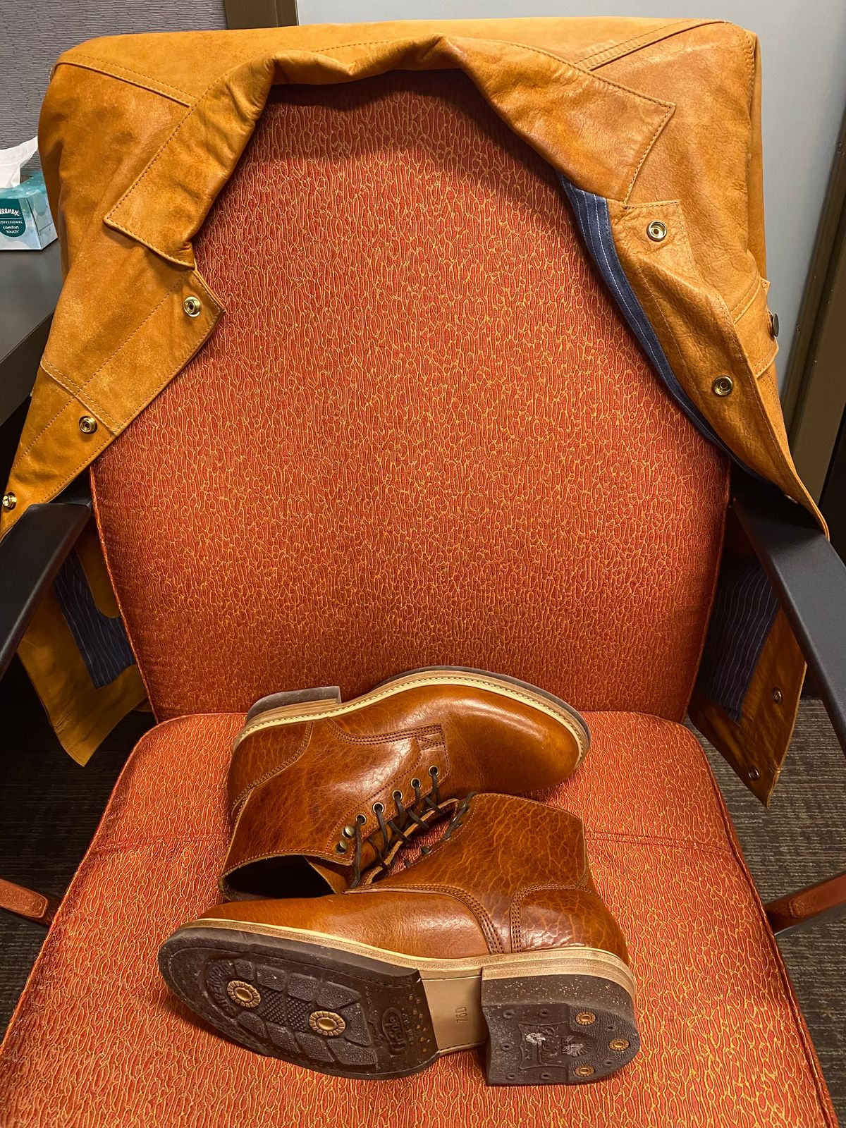 Photo by chris.8888 on February 6, 2025 of the Caswell Boot Company Lisbon in Law Tanning Tan Navajo Bison.
