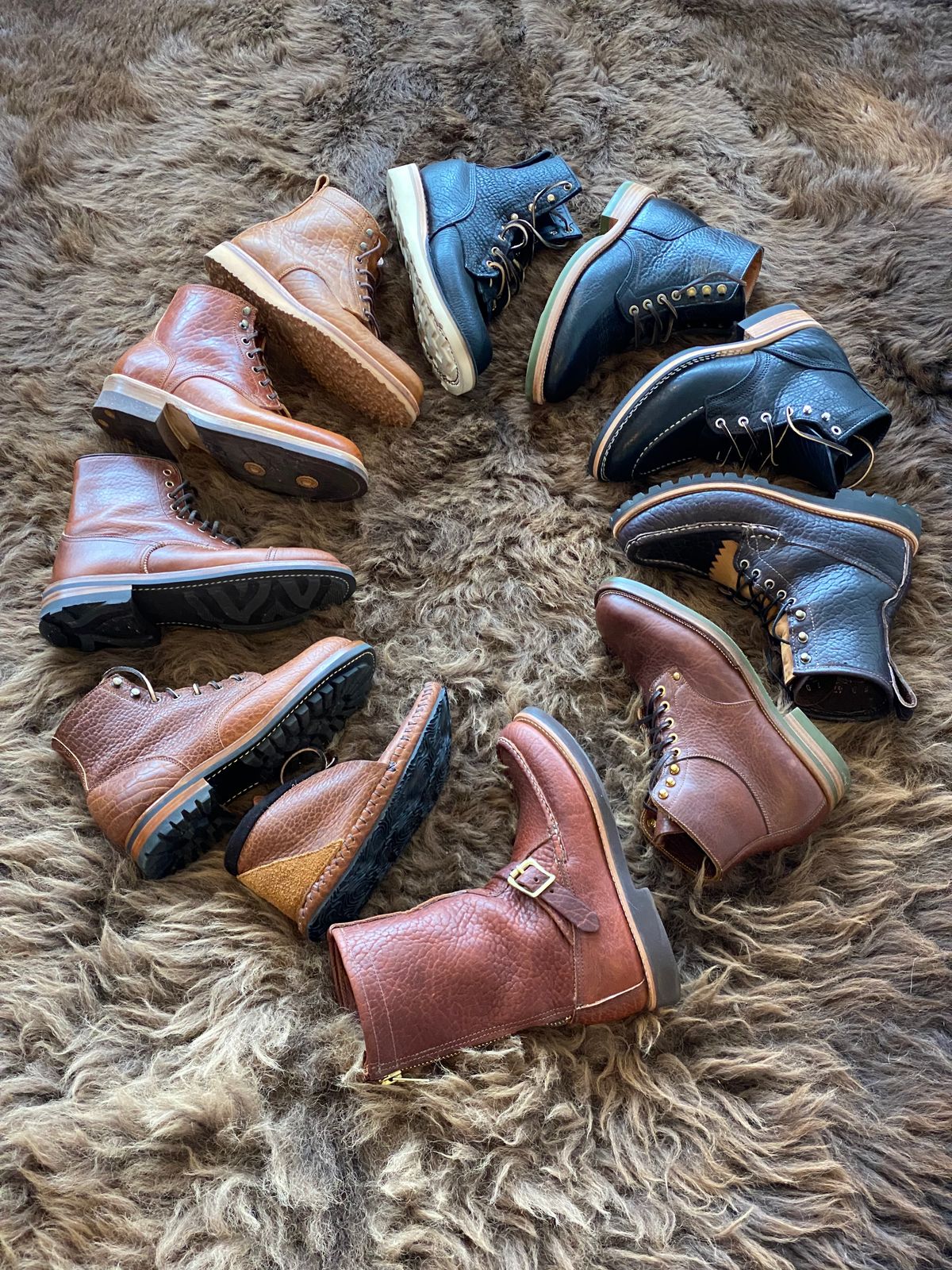 Photo by chris.8888 on March 30, 2025 of the Caswell Boot Company Lisbon in Law Tanning Tan Navajo Bison.