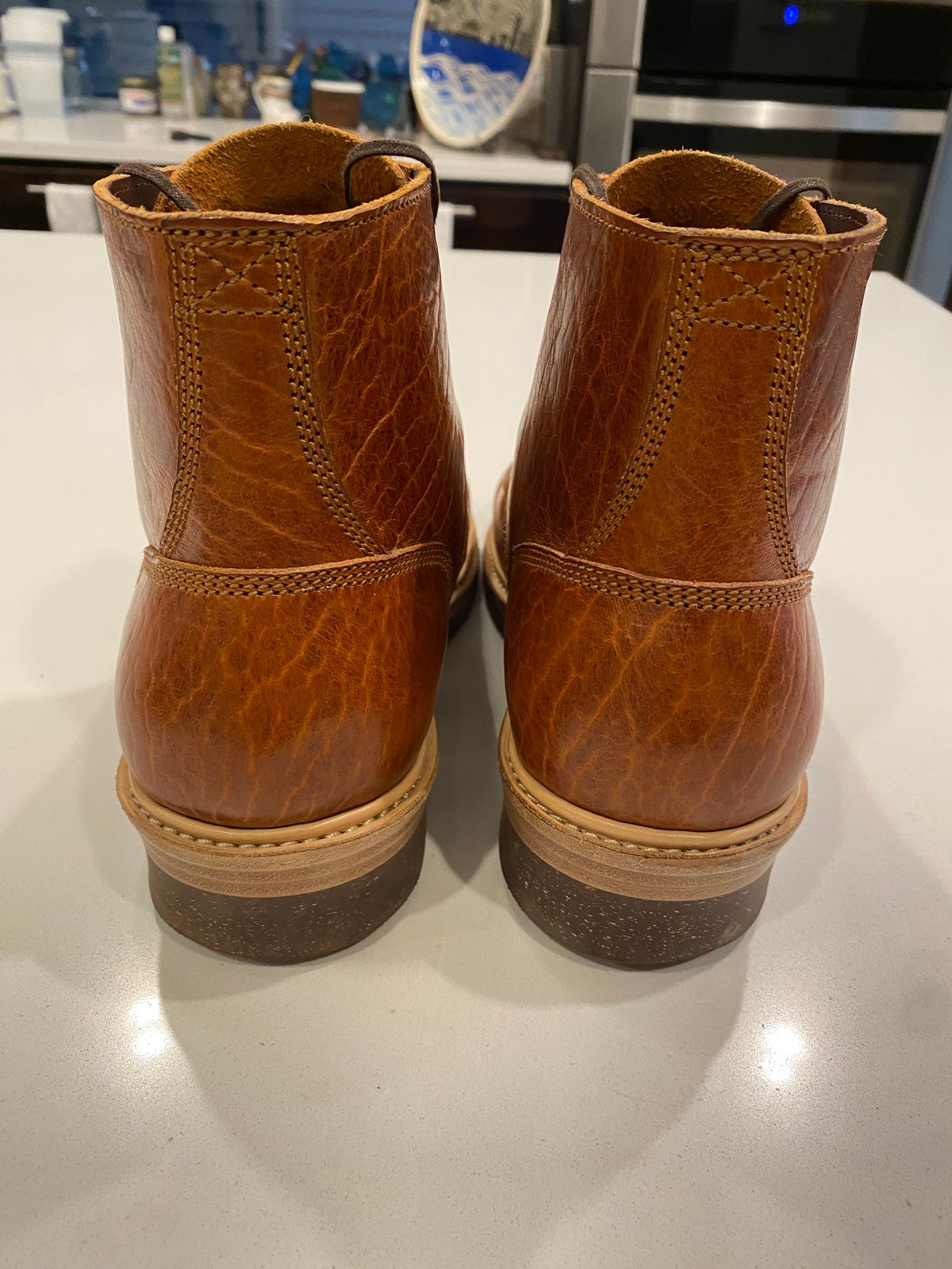 Photo by chris.8888 on June 16, 2025 of the Caswell Boot Company Lisbon in Law Tanning Tan Navajo Bison.