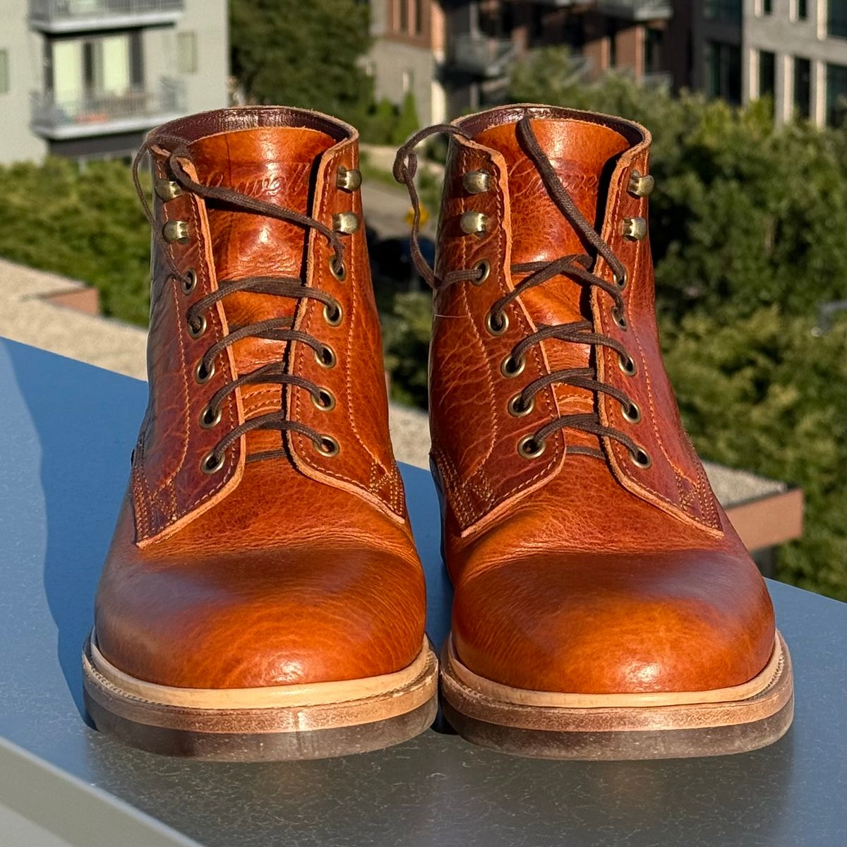Photo by chris.8888 on September 1, 2025 of the Caswell Boot Company Lisbon in Law Tanning Tan Navajo Bison.
