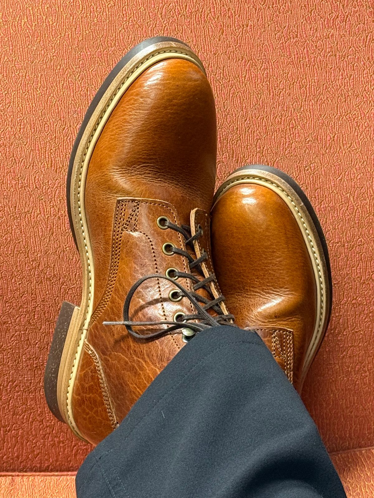 Photo by chris.8888 on November 11, 2025 of the Caswell Boot Company Lisbon in Law Tanning Tan Navajo Bison.