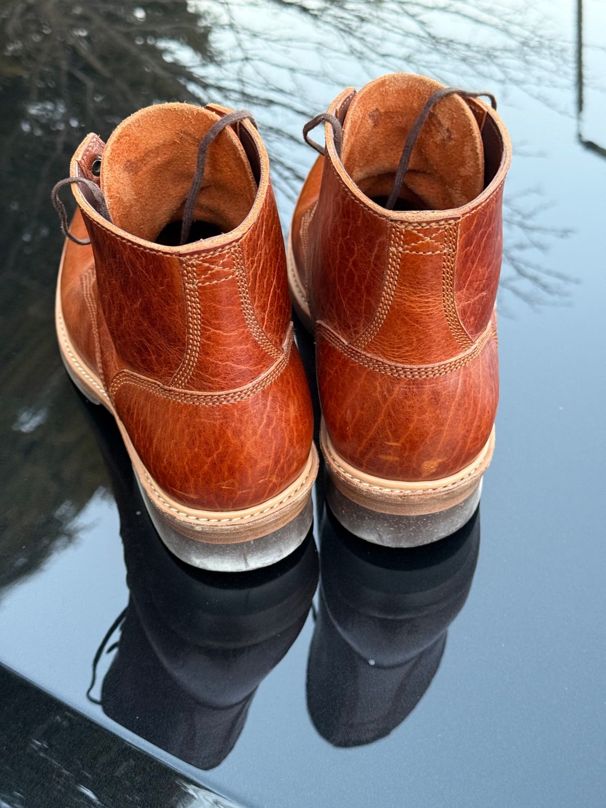 Photo by chris.8888 on January 12, 2026 of the Caswell Boot Company Lisbon in Law Tanning Tan Navajo Bison.