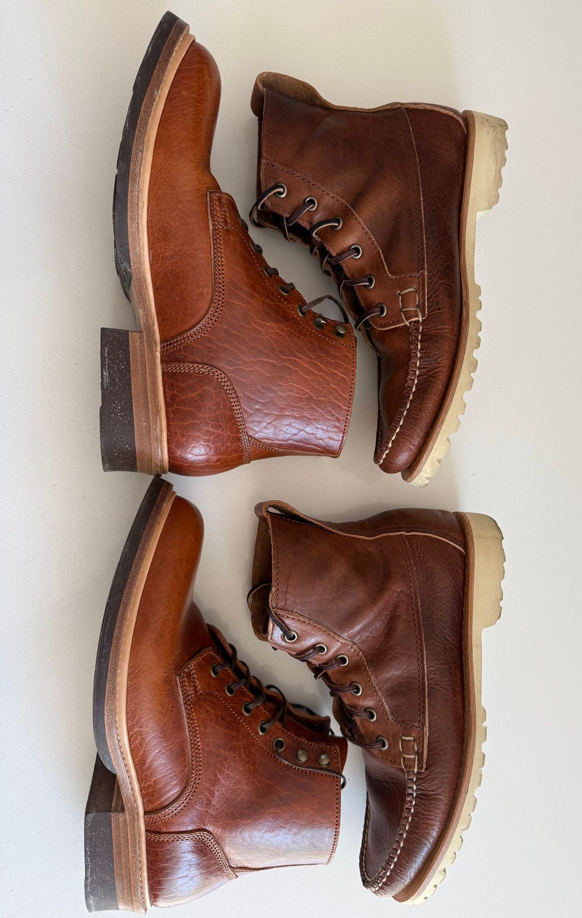 Photo by chris.8888 on June 27, 2026 of the Caswell Boot Company Lisbon in Law Tanning Tan Navajo Bison.