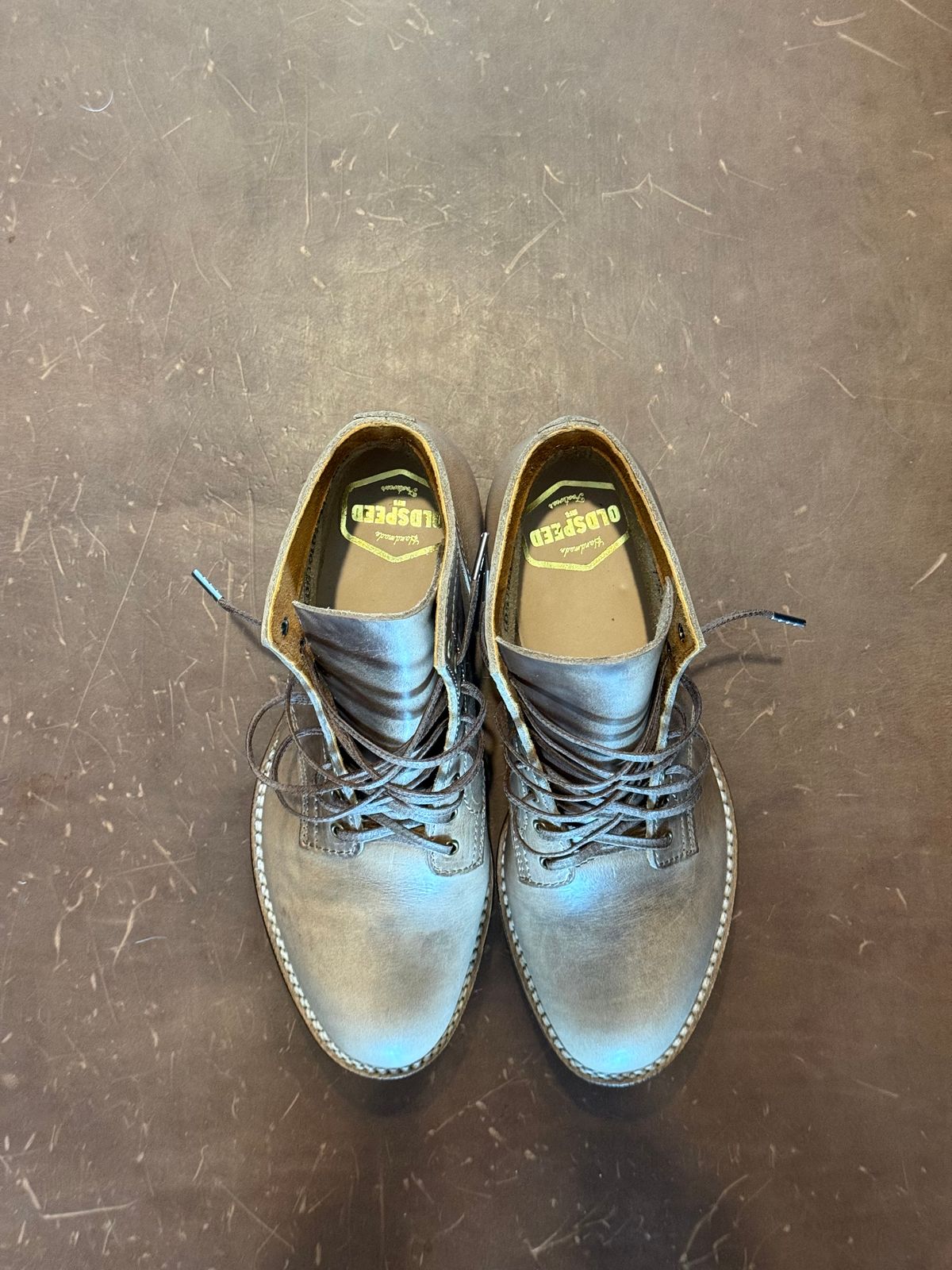 Photo by chris.8888 on April 5, 2026 of the Oldspeed MFG Service Boot 6” in Horween Natural Chromexcel.