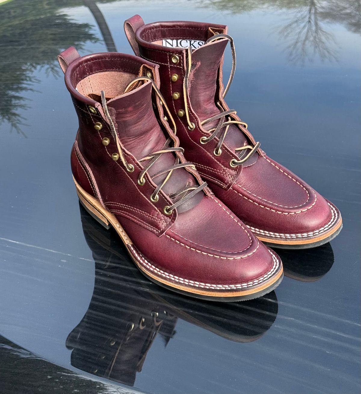 Photo by chris.8888 on April 16, 2026 of the Nicks x Parkhurst V3 in Horween Color 8 Cypress.