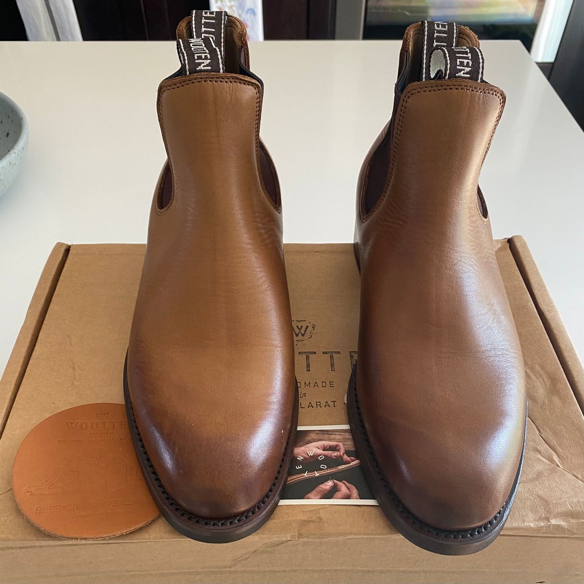 Photo by chris.8888 on July 9, 2025 of the Wootten Jack Heritage Gusset Boot in Tannery Geelong Saddle Tan.