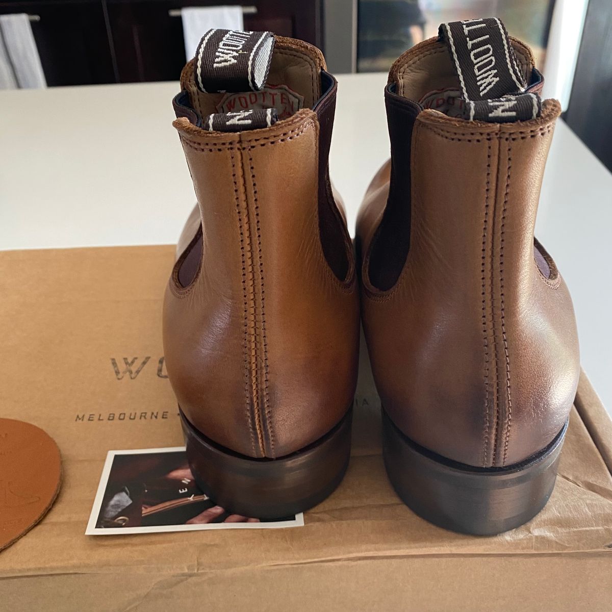 Photo by chris.8888 on July 9, 2025 of the Wootten Jack Heritage Gusset Boot in Tannery Geelong Saddle Tan.